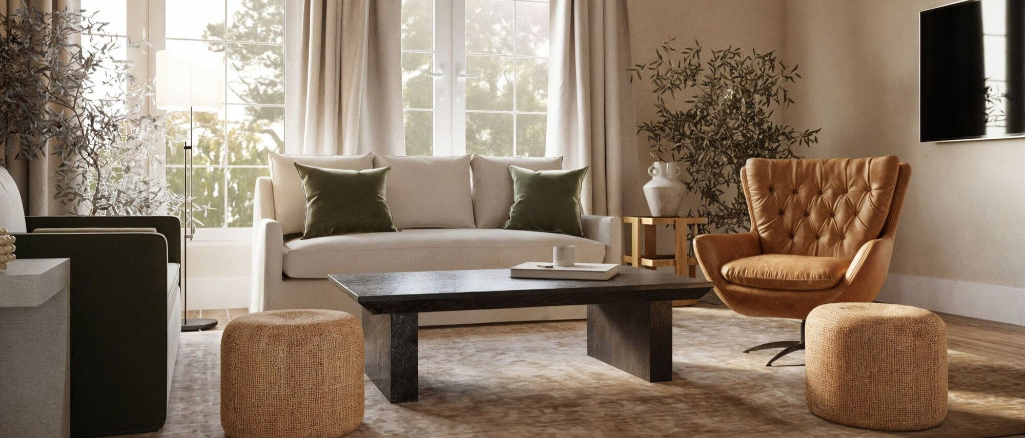 Espacio de sala/comedor cómodo y acogedor - Renderizado después