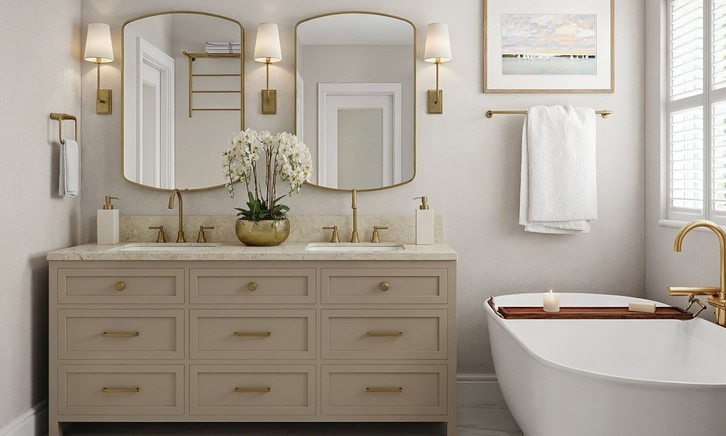 Timeless Transitional Bathrooms Design by affordable Roseville interior designers