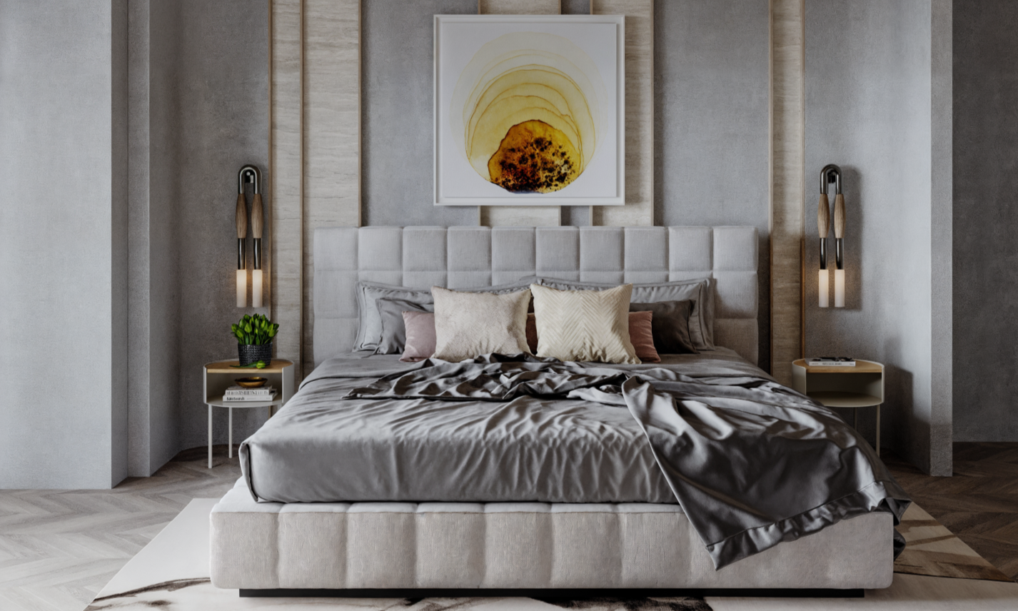 High End Contemporary Master Bedroom Design by top Anaheim interior designers