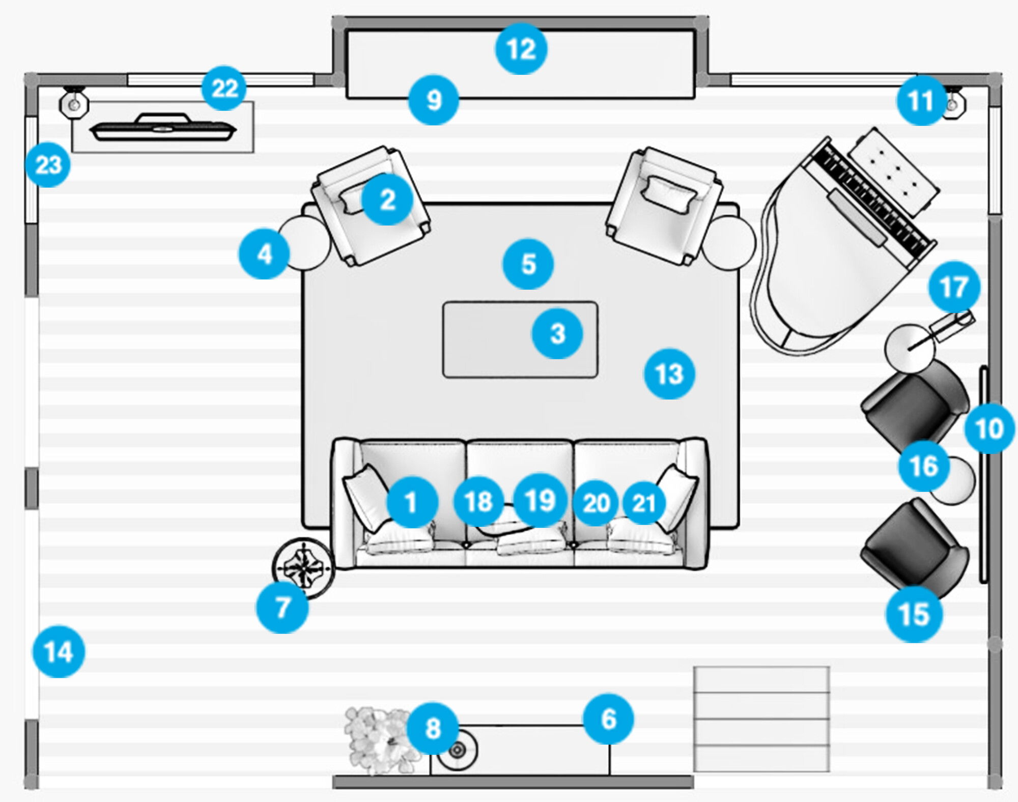 Online Designer Living Room Floorplan