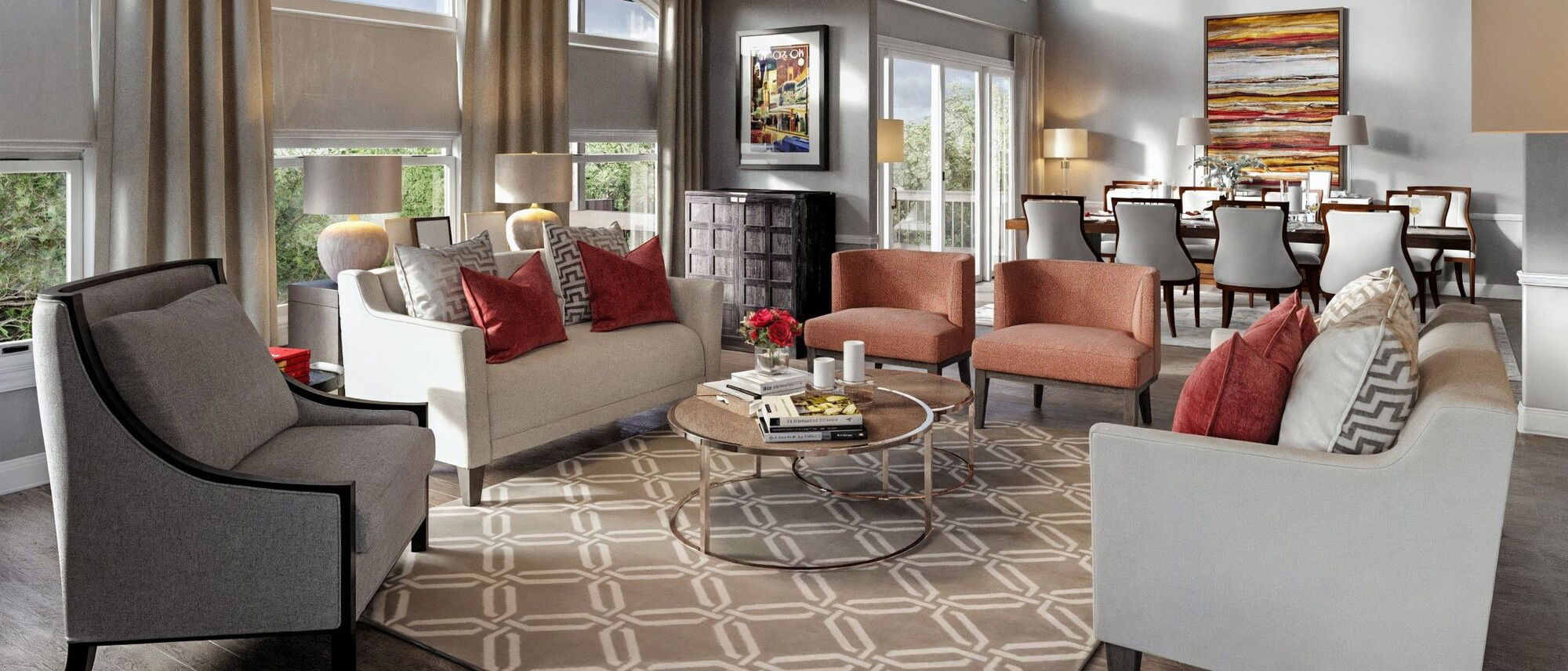 Ideas de Decoración de Hogar Transicional- Renderizado Después