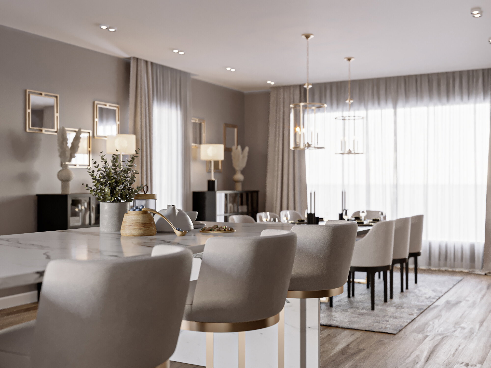 Miniatura del Comedor Glamuroso Contemporáneo