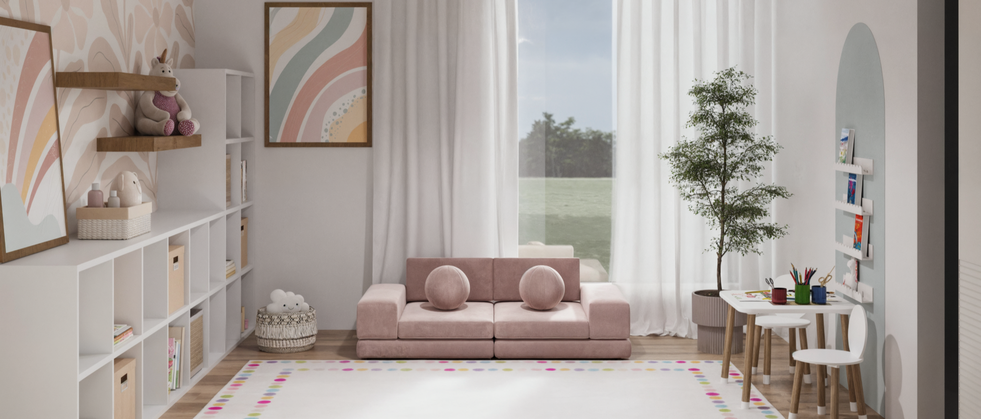 Fresh and Comfortable Playroom- After Rendering