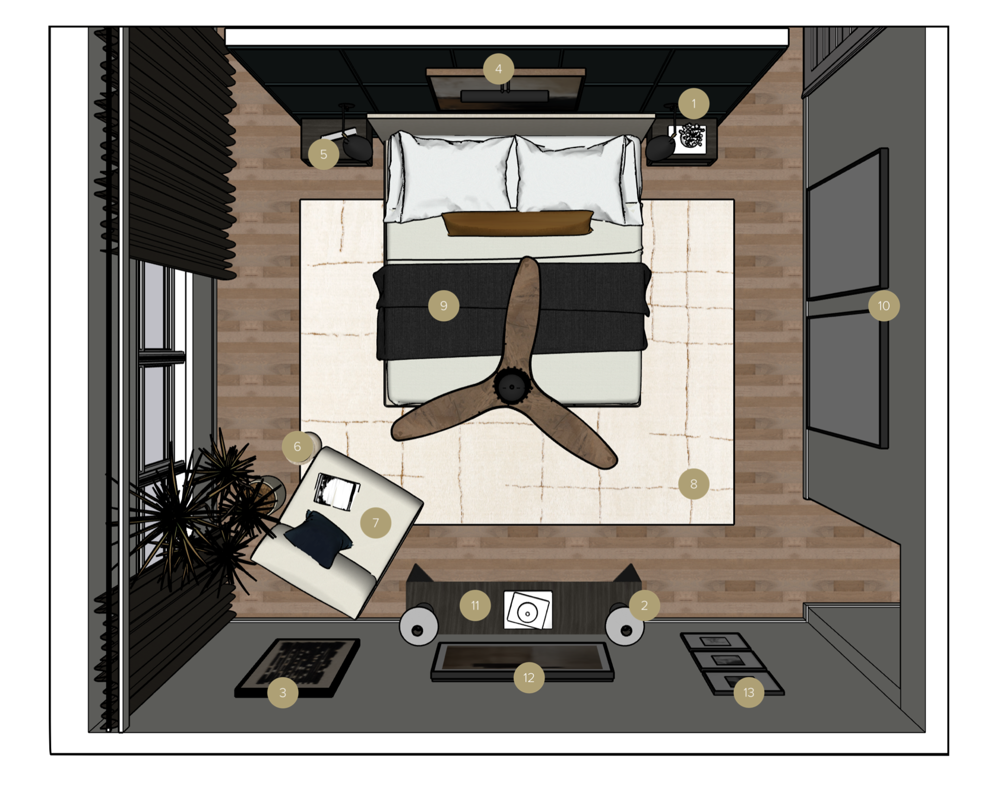 Online Designer Bedroom Floorplan