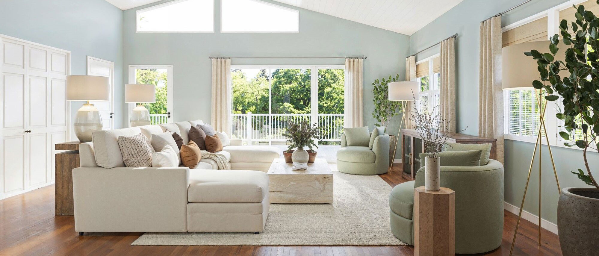 Center Hall Colonial Living Room Design- After Rendering