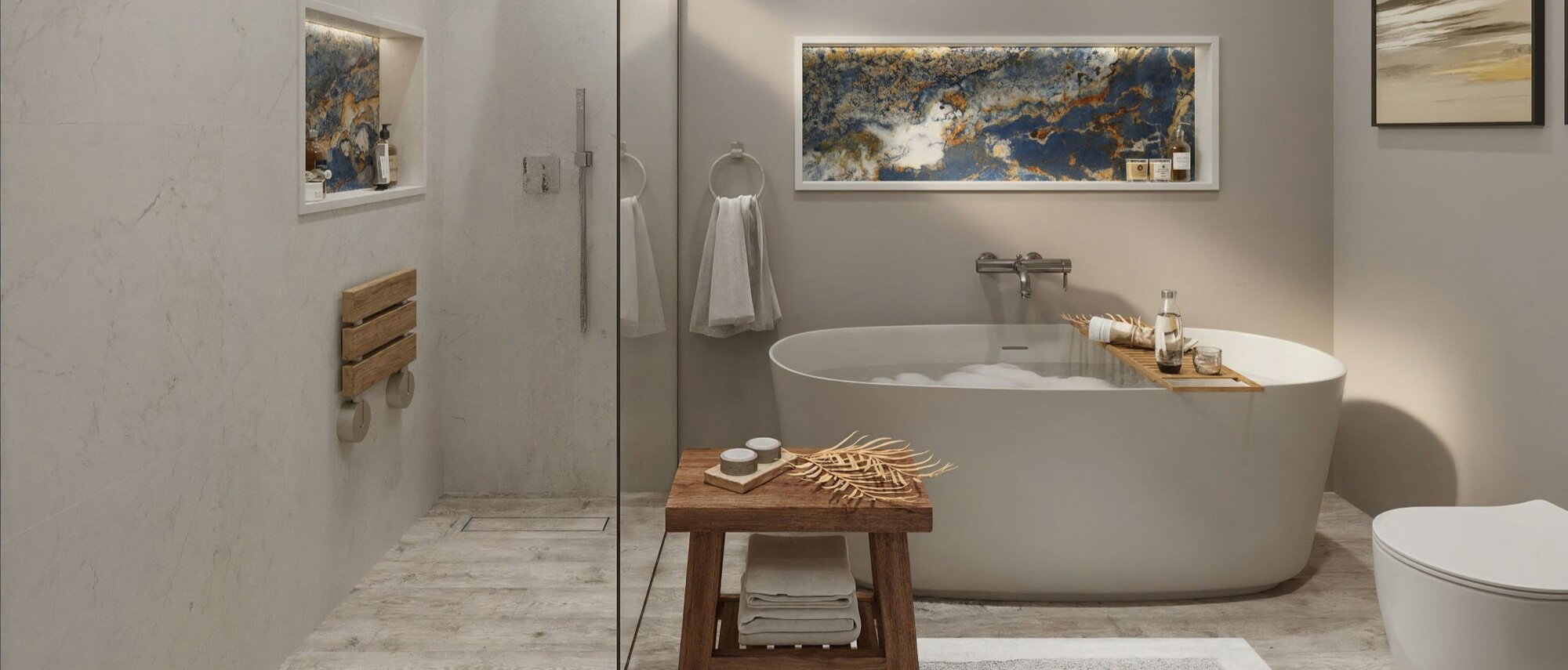 Transitional Master Bathroom Interior Design by interior designers in Chula Vista, California