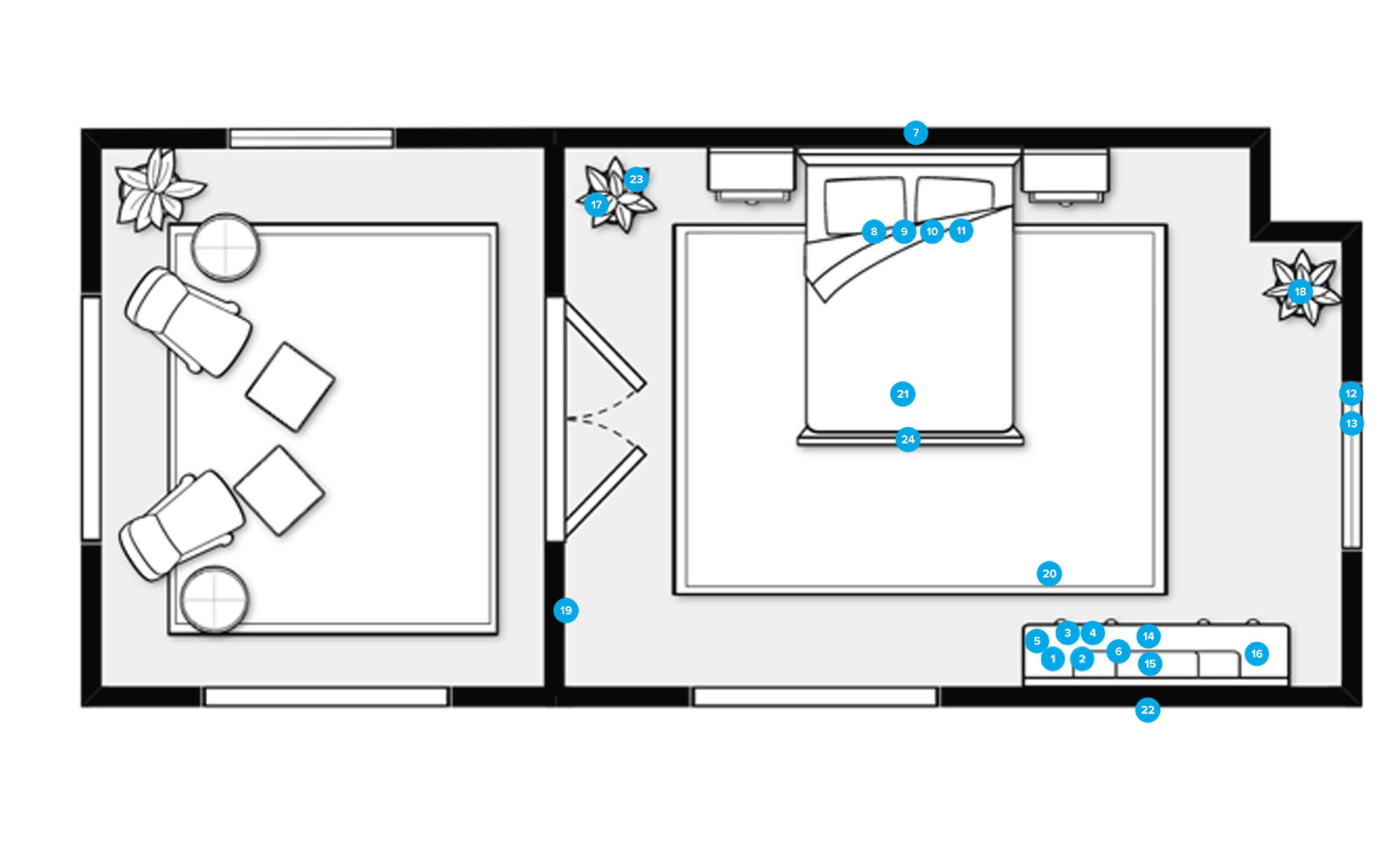 Online Designer Bedroom Floorplan