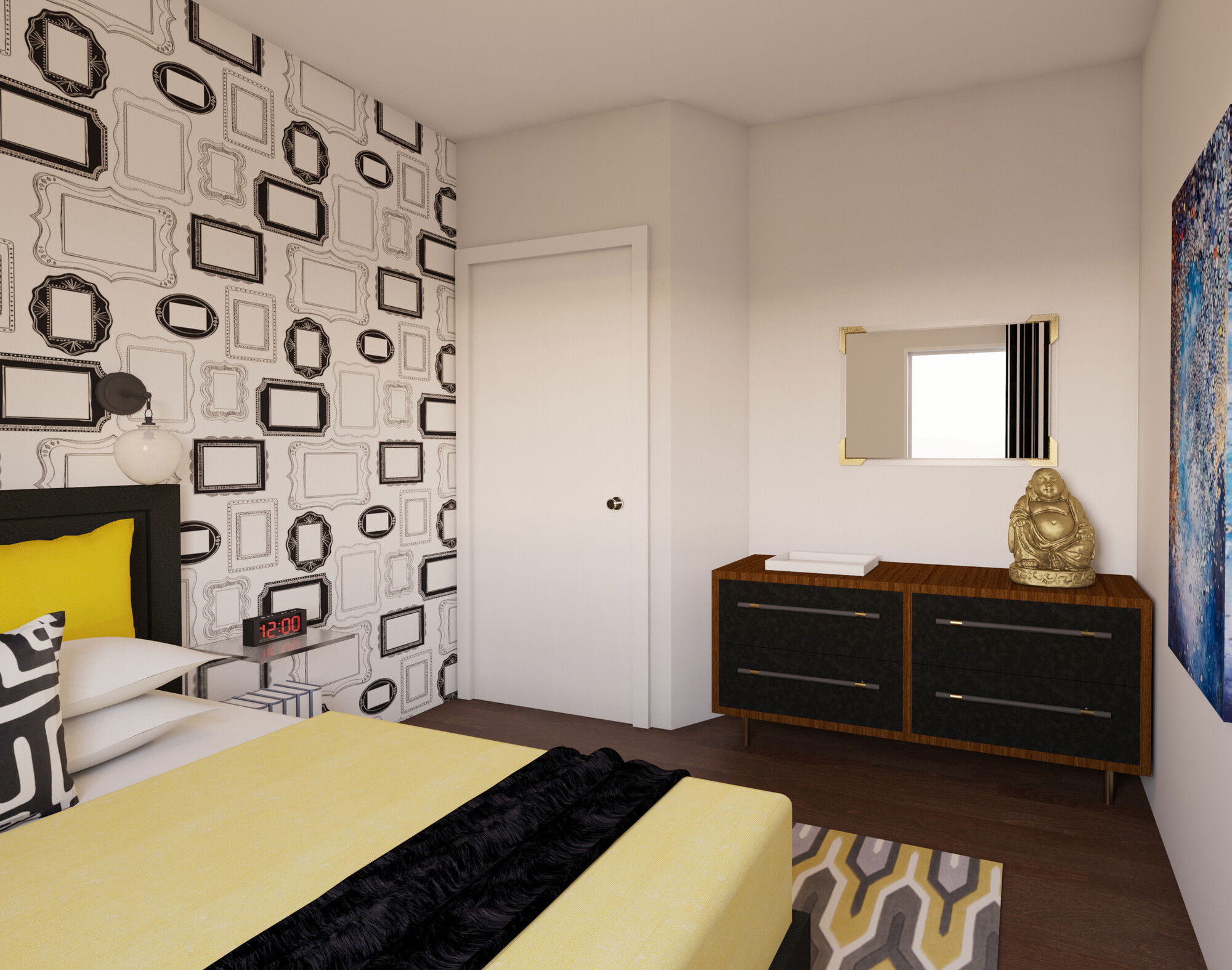 Online Designer Bedroom 3D Model 2