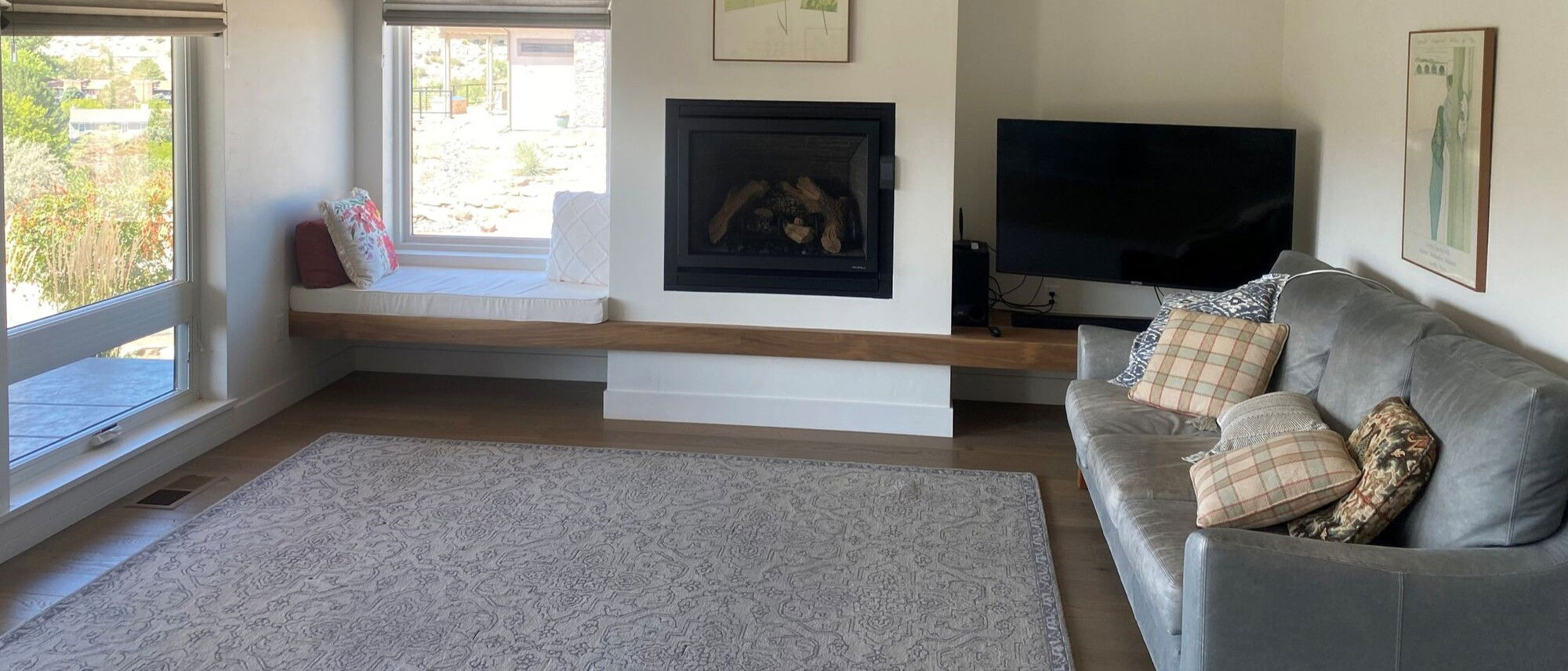 Warm Contemporary Living Room Renovation- Before Photo