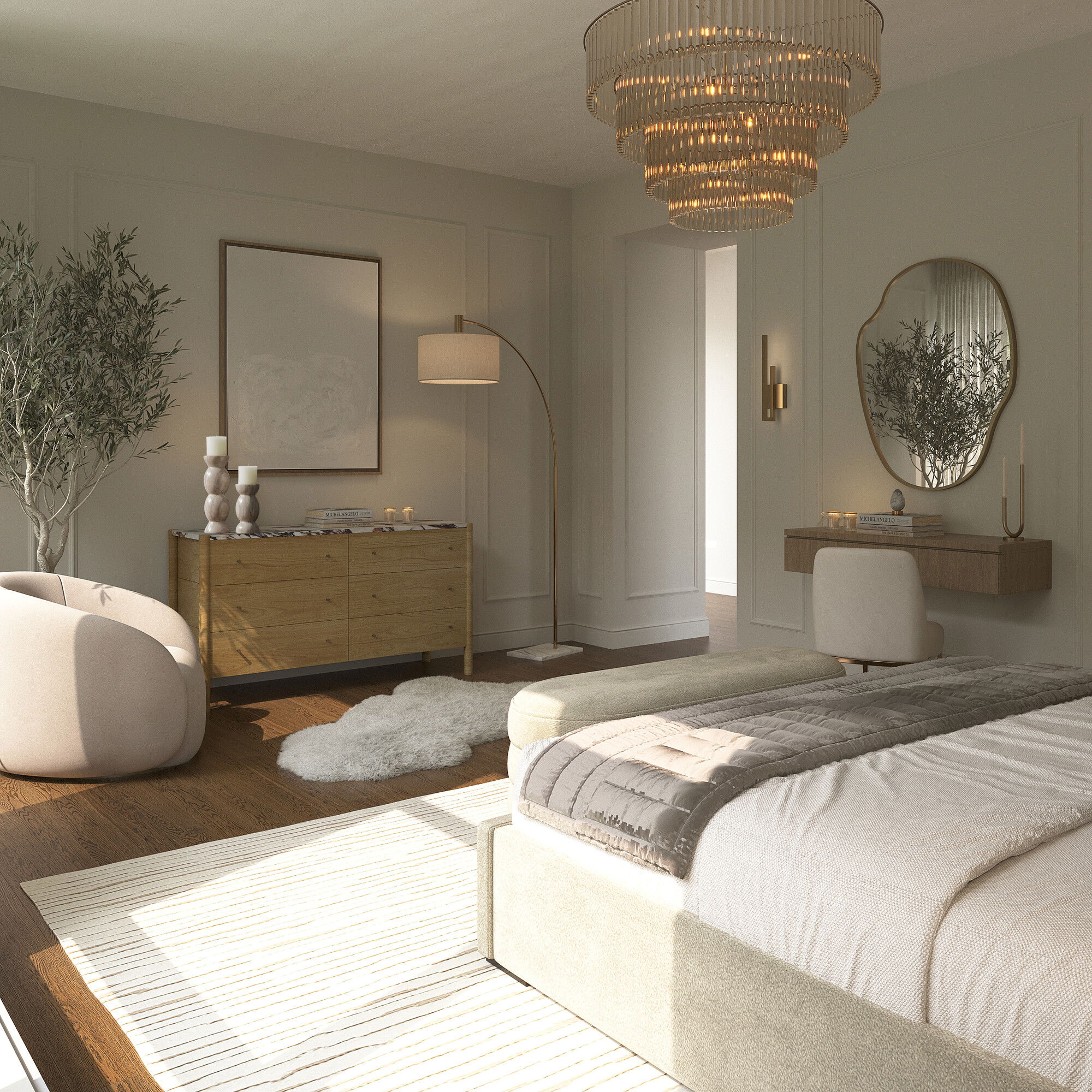 Online Designer Bedroom 3D Model 3