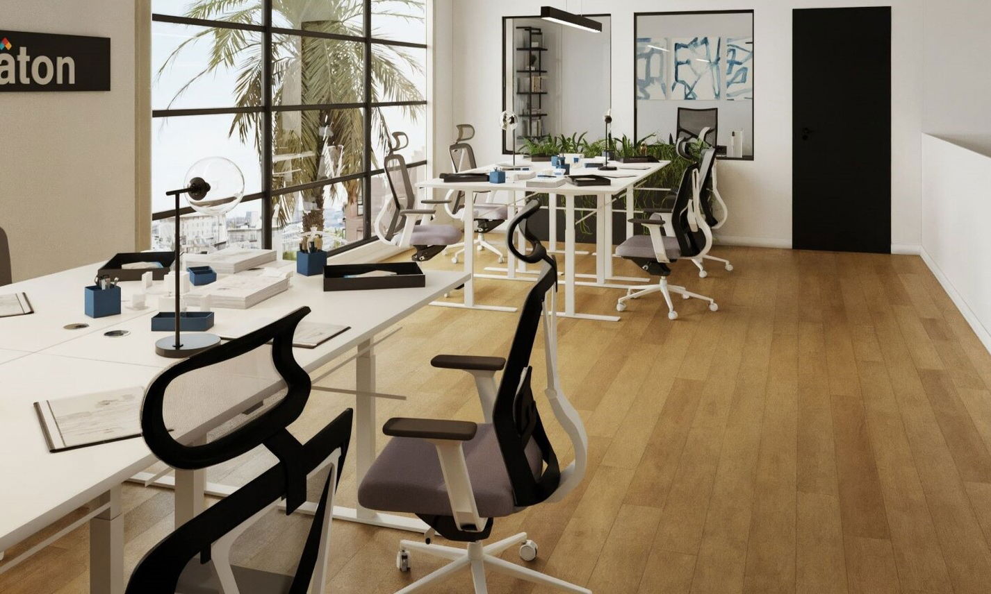Bright Modern Open Space Office Interior Design by interior designers in Henderson, Nevada