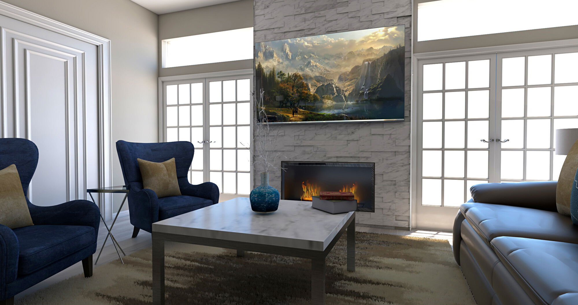 Online Designer Living Room 3D Model 2