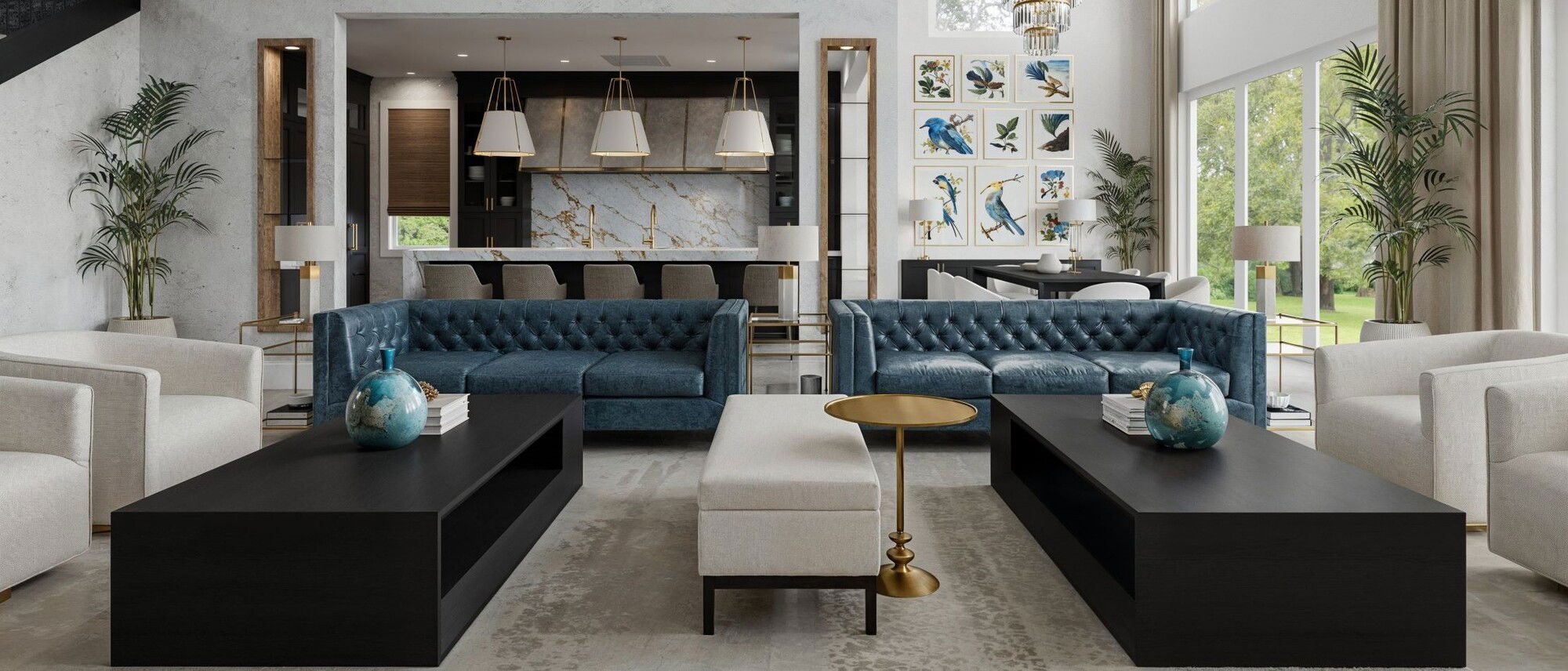 Luxury Living & Dining Room Design by interior designers in Port St. Lucie, Florida