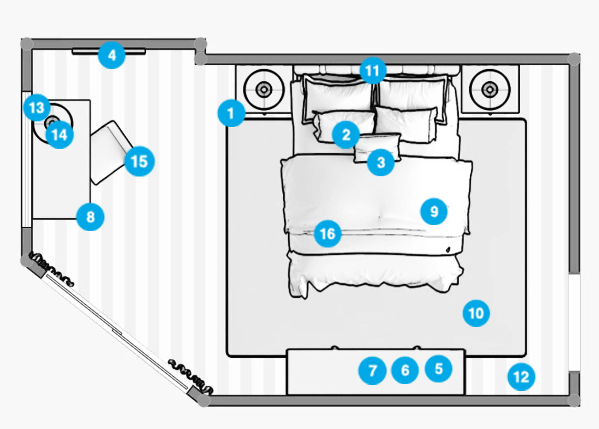 Plano del Dormitorio del Diseñador en Línea