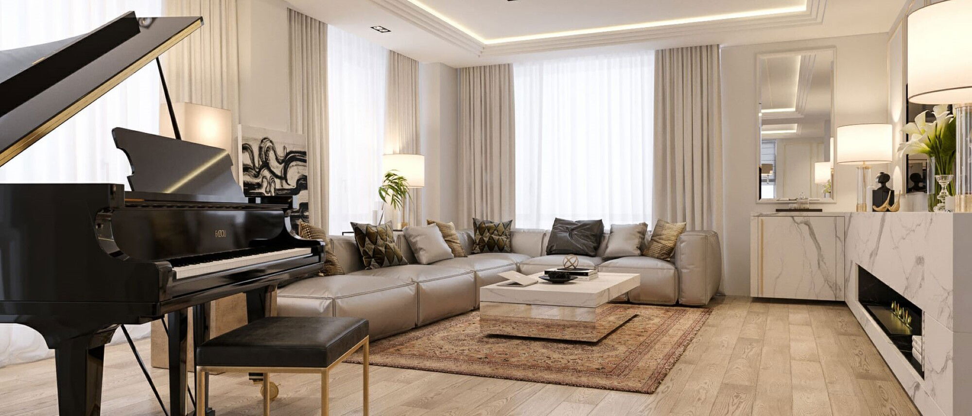 Diseño de Apartamento Clásico - Renderizado Después