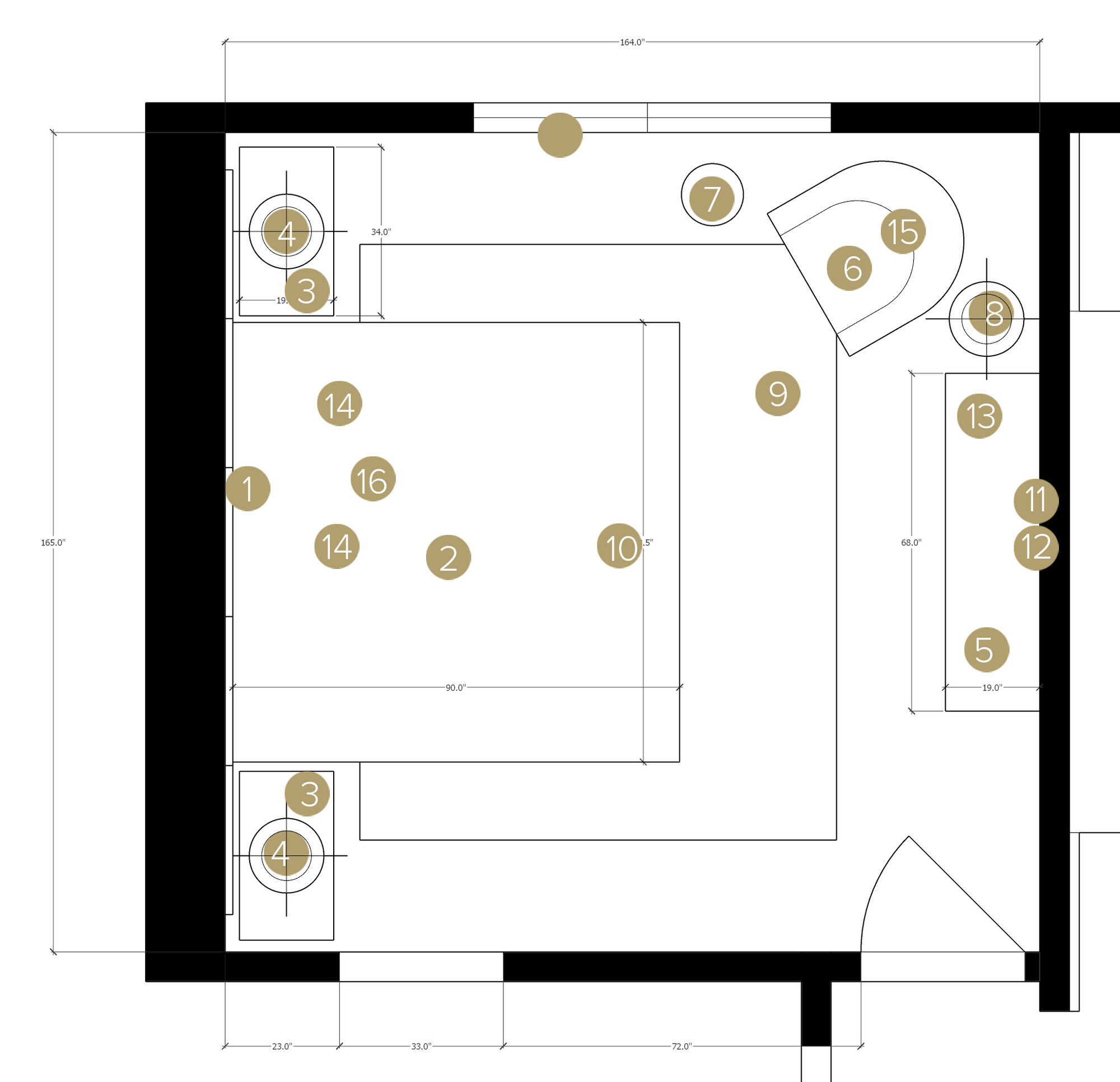 Online Designer Bedroom Floorplan
