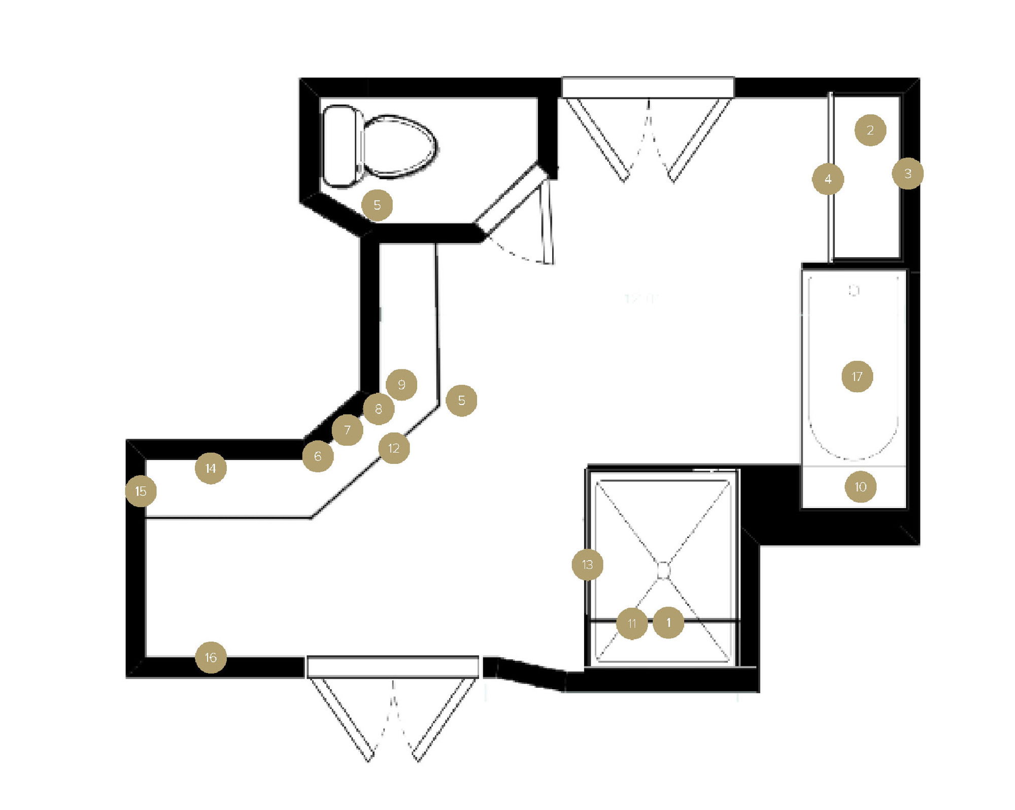 Online Designer Bathroom Floorplan