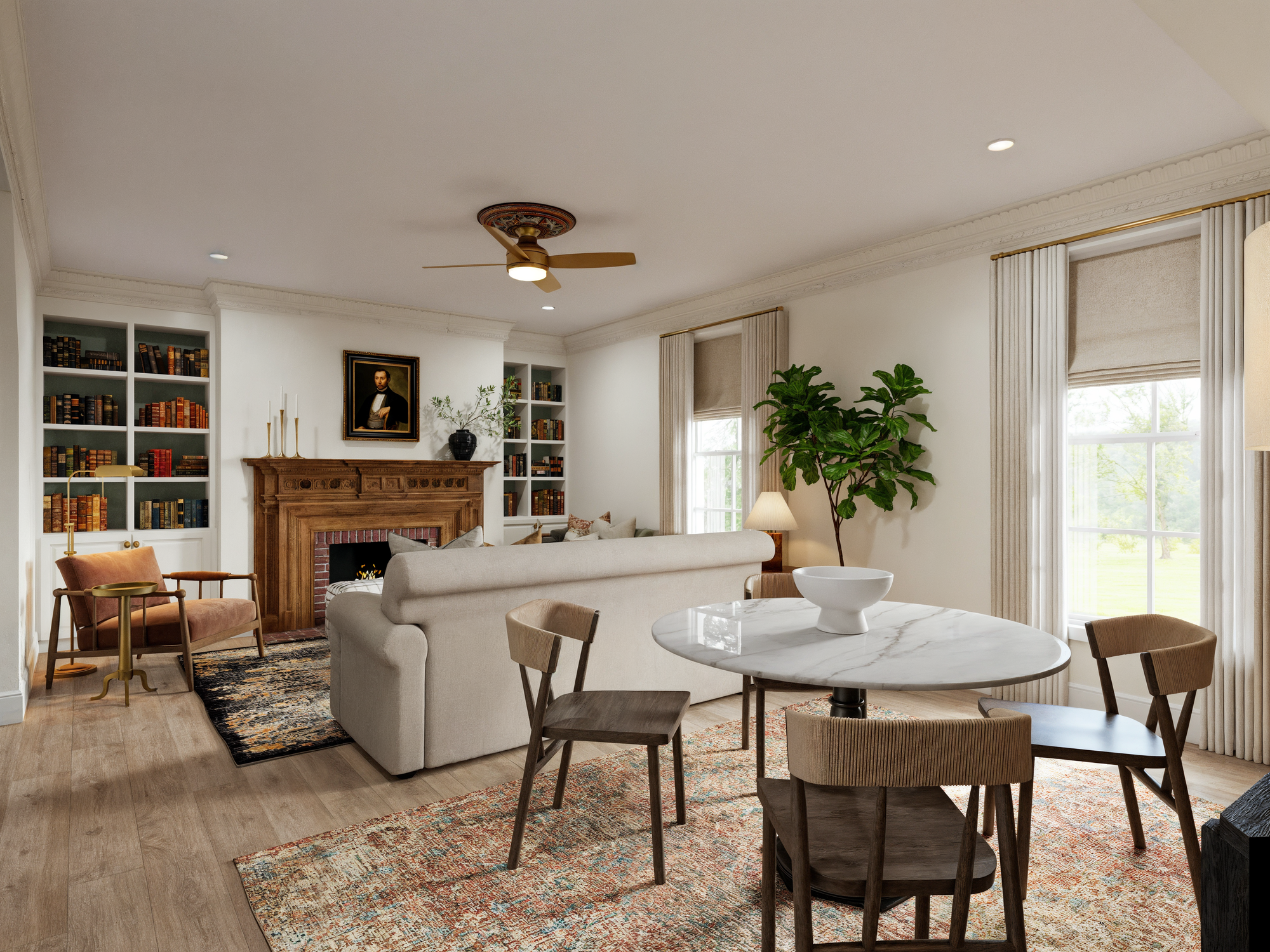 Online Designer Combined Living/Dining 3D Model 2