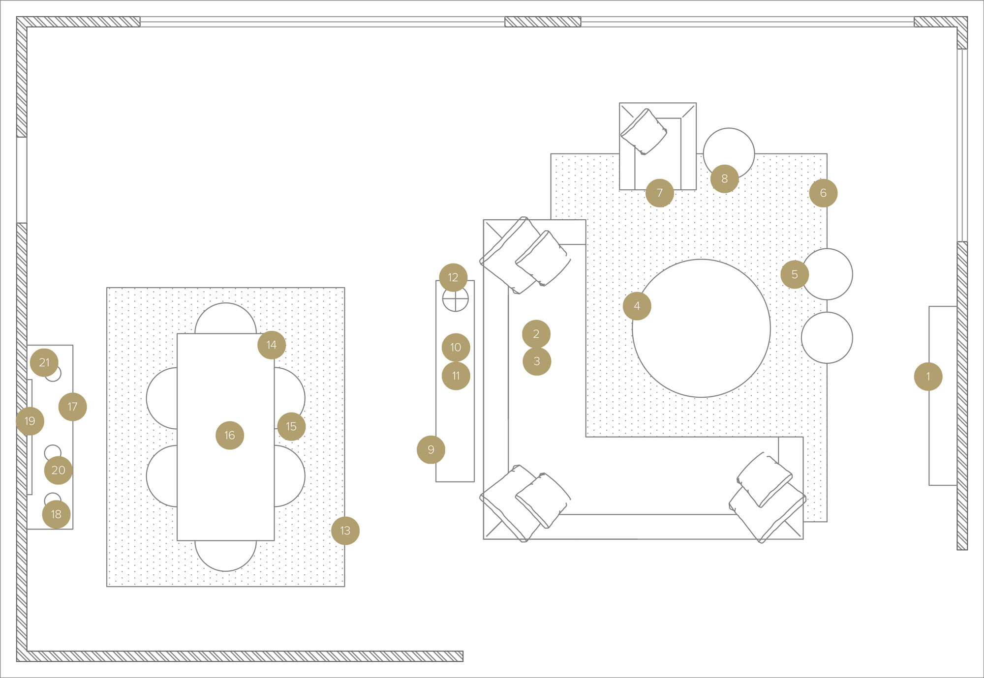 Online Designer Combined Living/Dining Floorplan