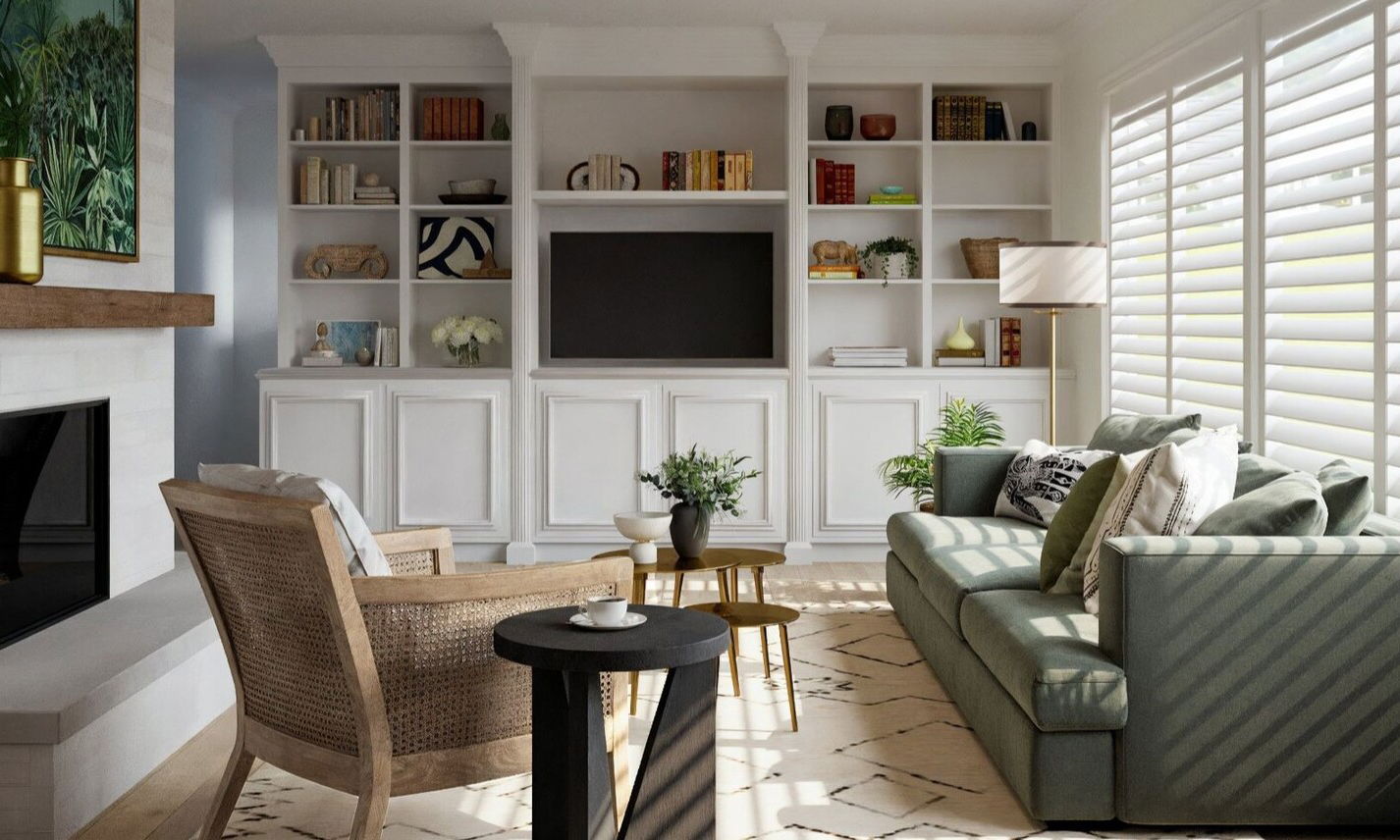 Sala Colorida y Ecléctica por diseñadores de interiores en Naperville, Illinois