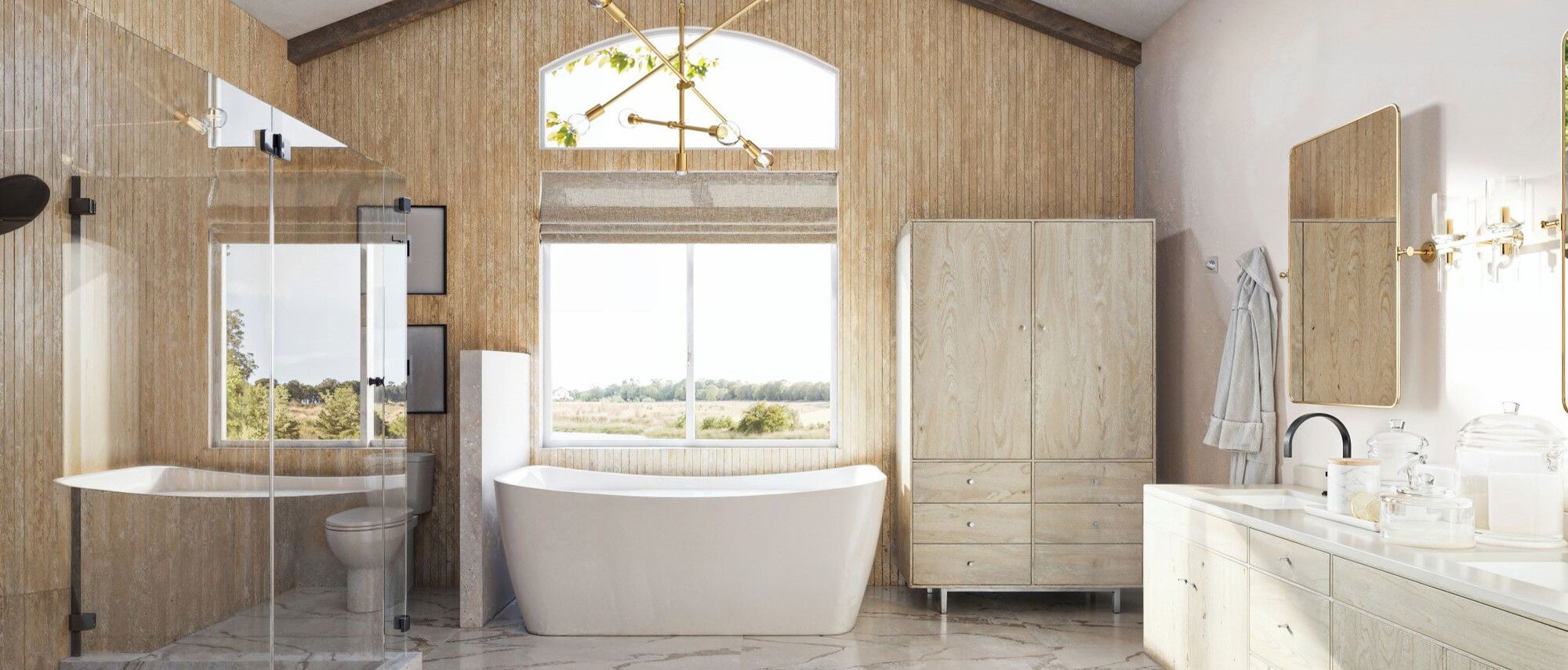 Diseño audaz de baño principal con paredes de acento de los mejores diseñadores de interiores de West Valley City