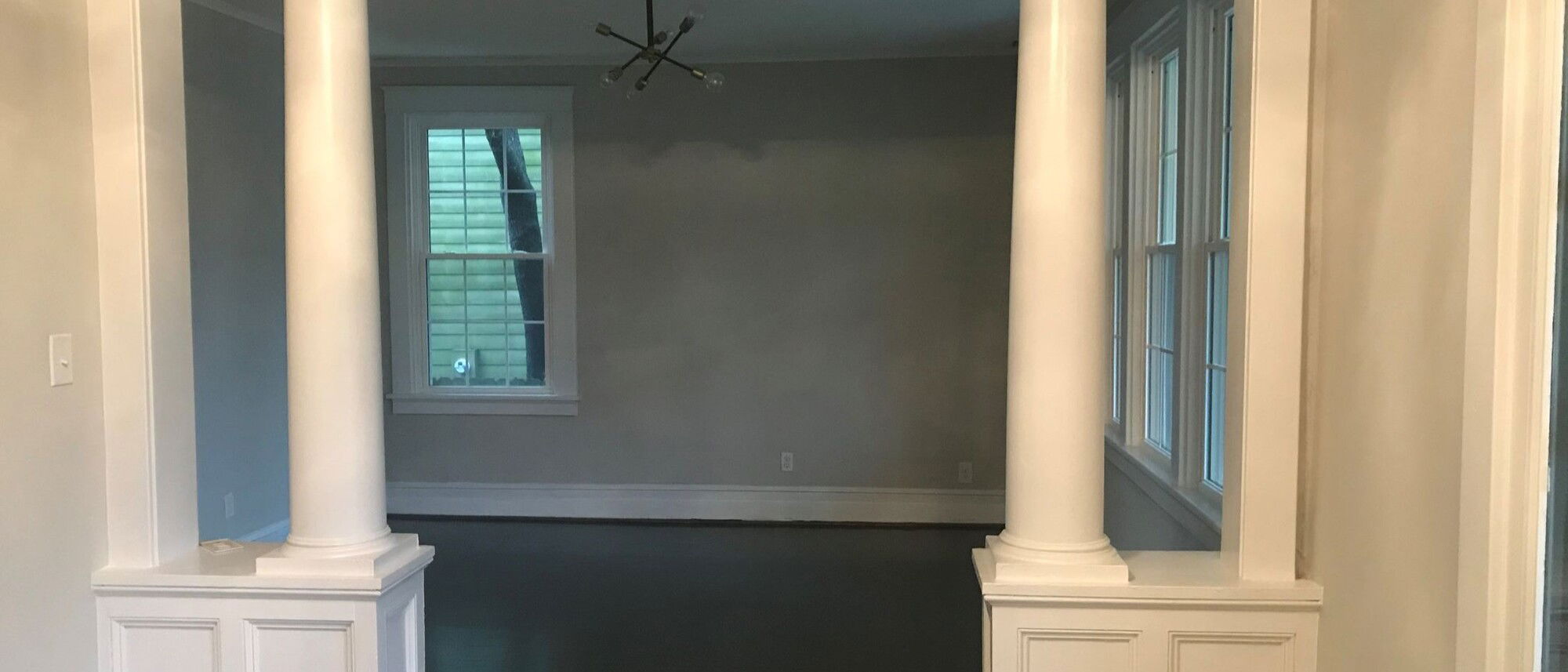 Warm Contemporary Living Room Design- Before Photo