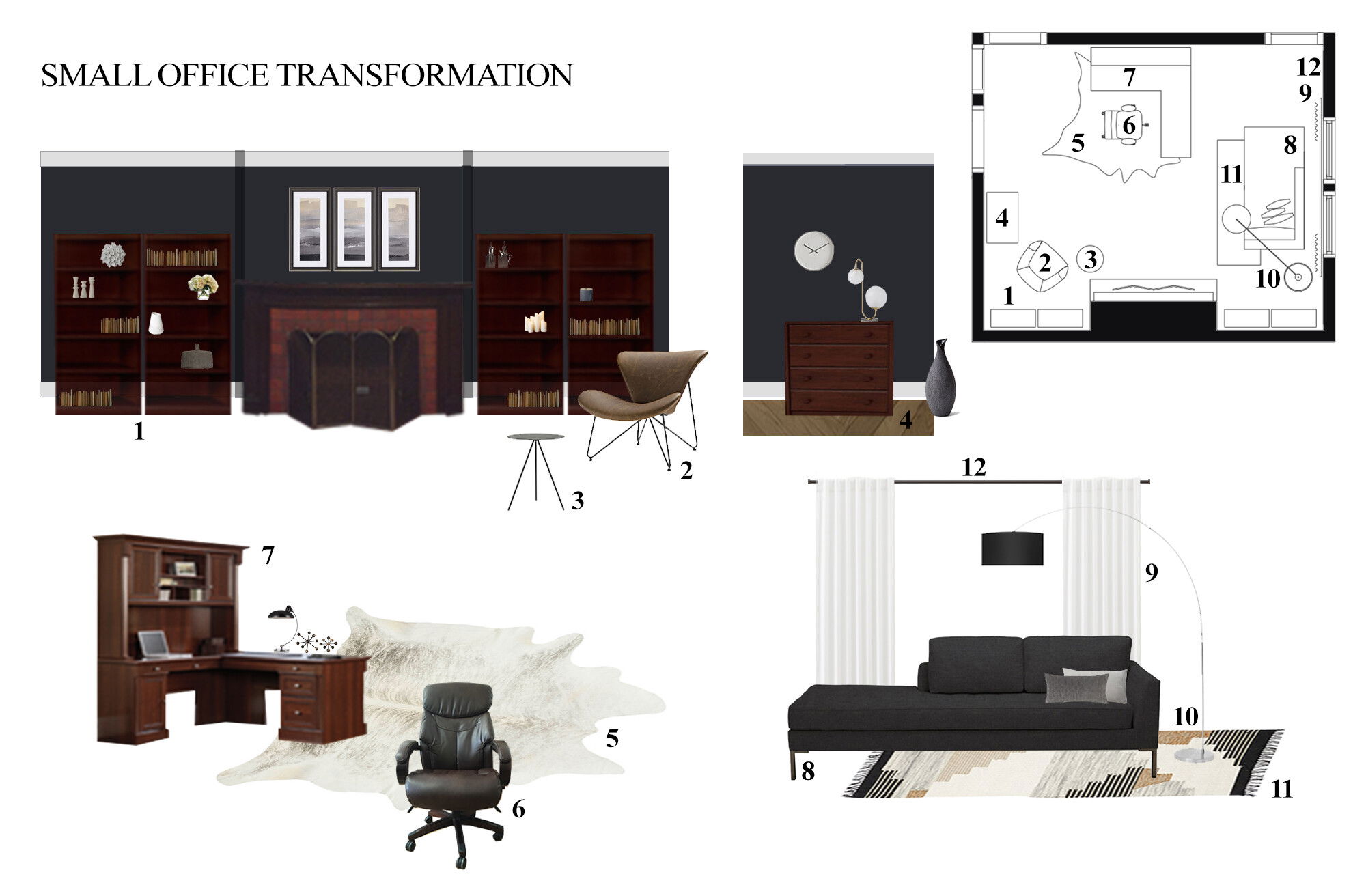 Ideas de diseño interior para hogar/oficina pequeña en línea