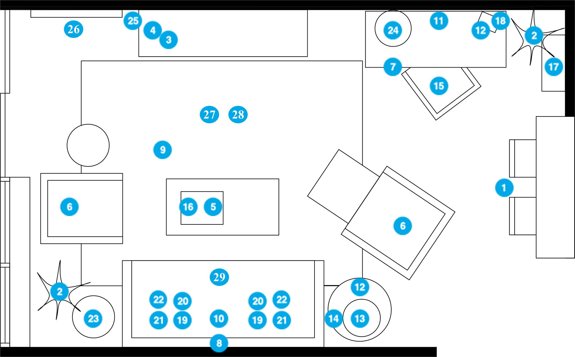 Online Designer Living Room Floorplan