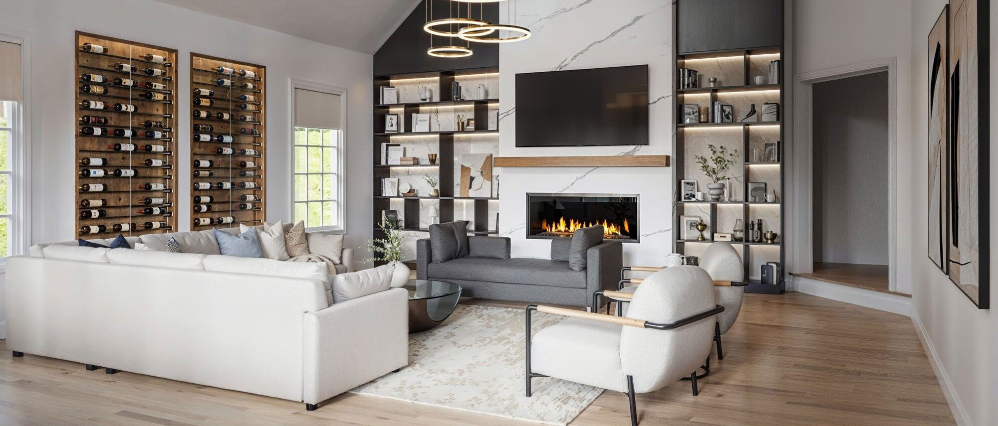 Modern, Fresh & Comfortable Living Room Design by top Bridgeport interior designers