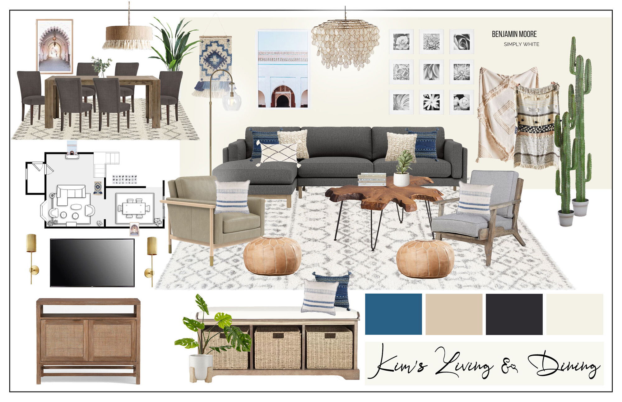 Online Designer Combined Living/Dining Interior Design Ideas