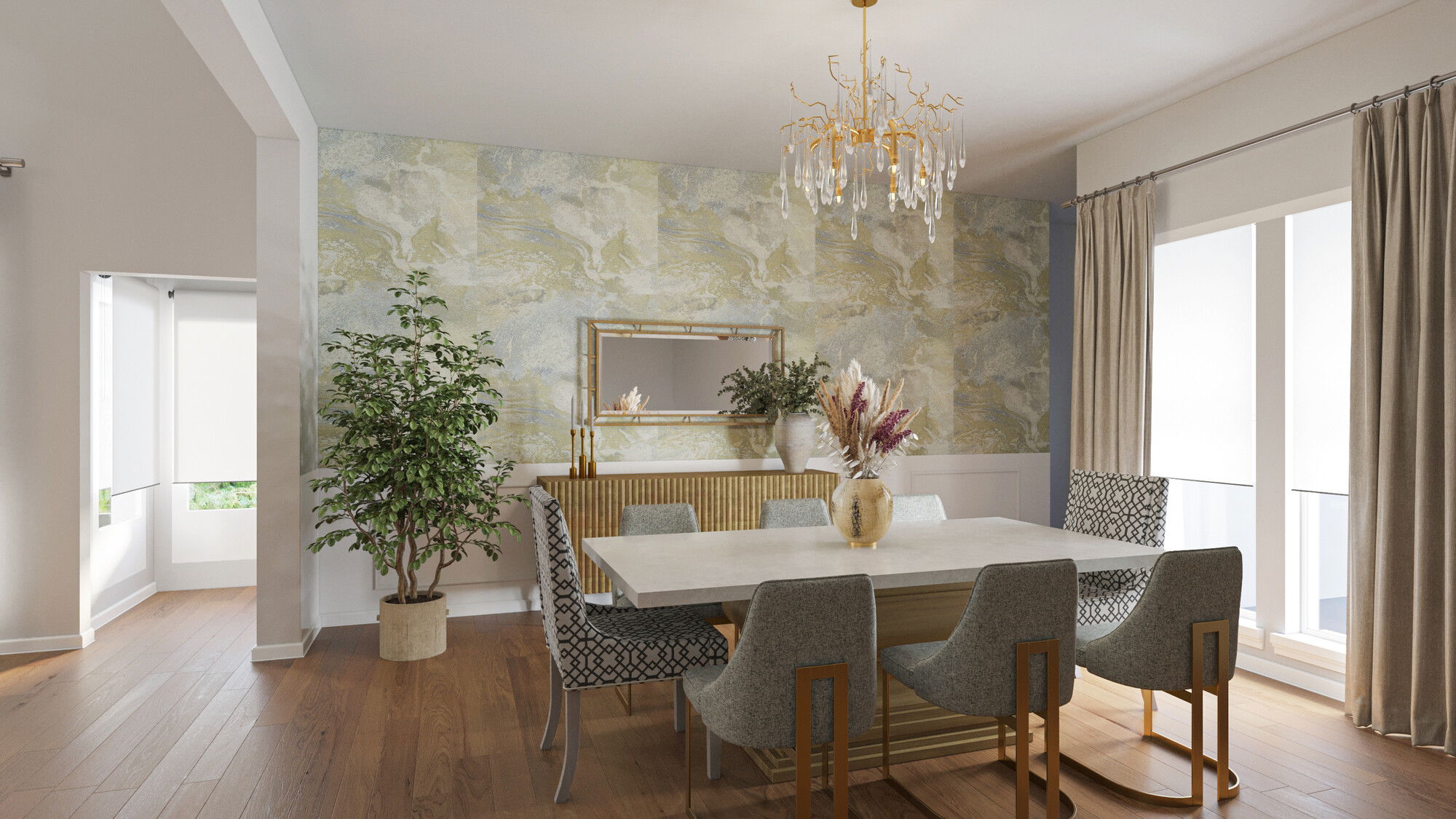 Online Designer Combined Living/Dining 3D Model 2