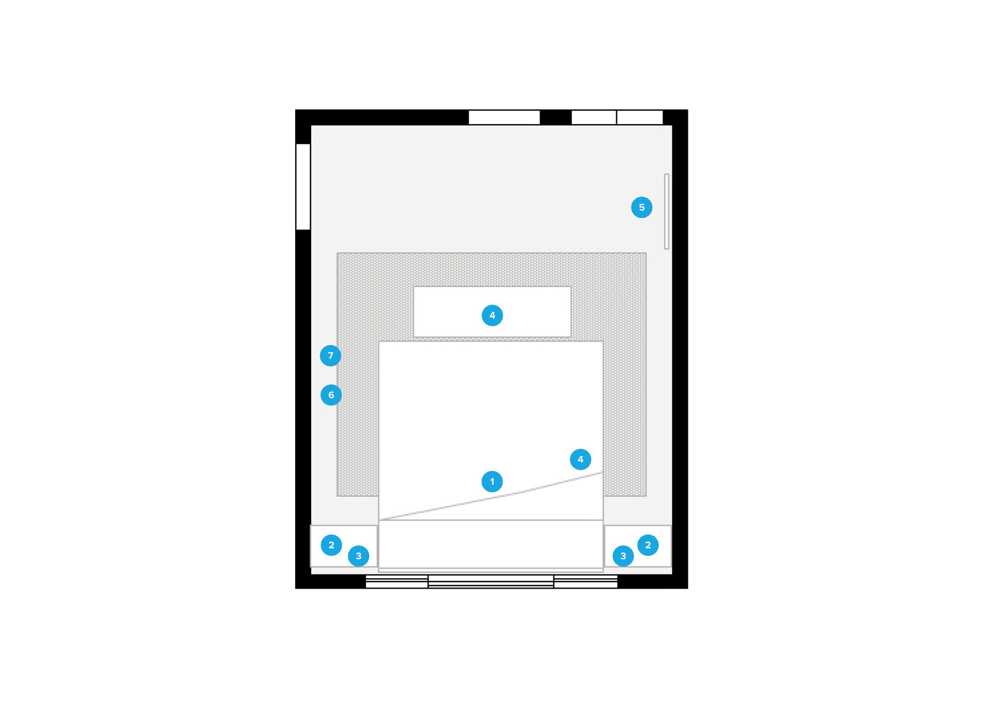 Plano del Dormitorio del Diseñador en Línea
