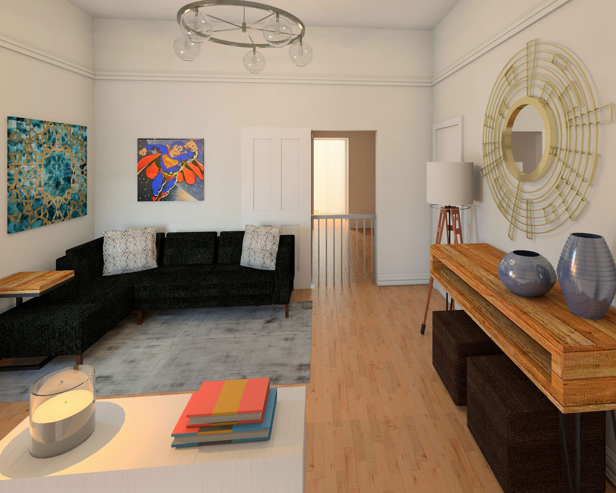 Online Designer Living Room 3D Model 3