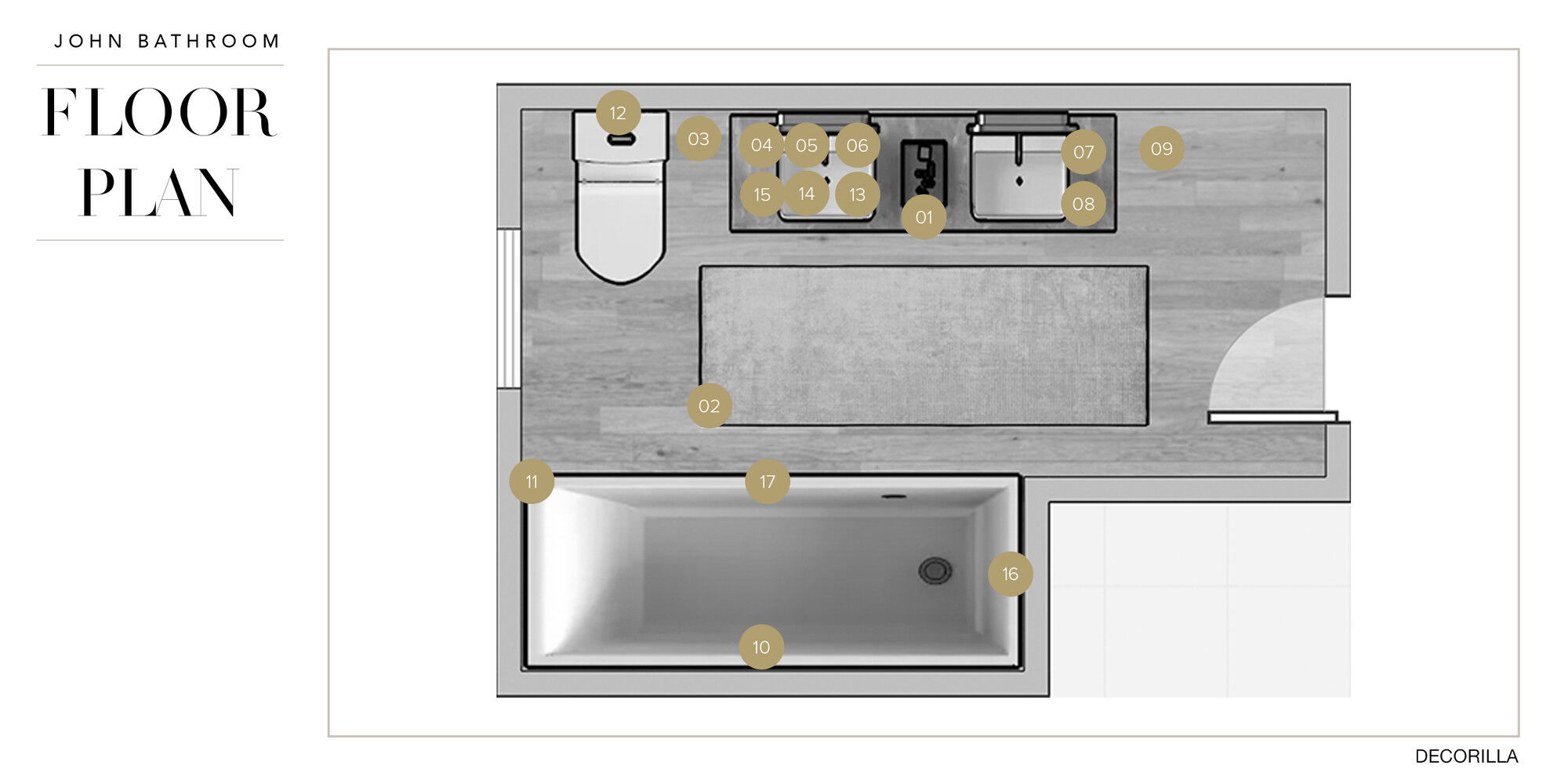 Online Designer Bathroom Floorplan