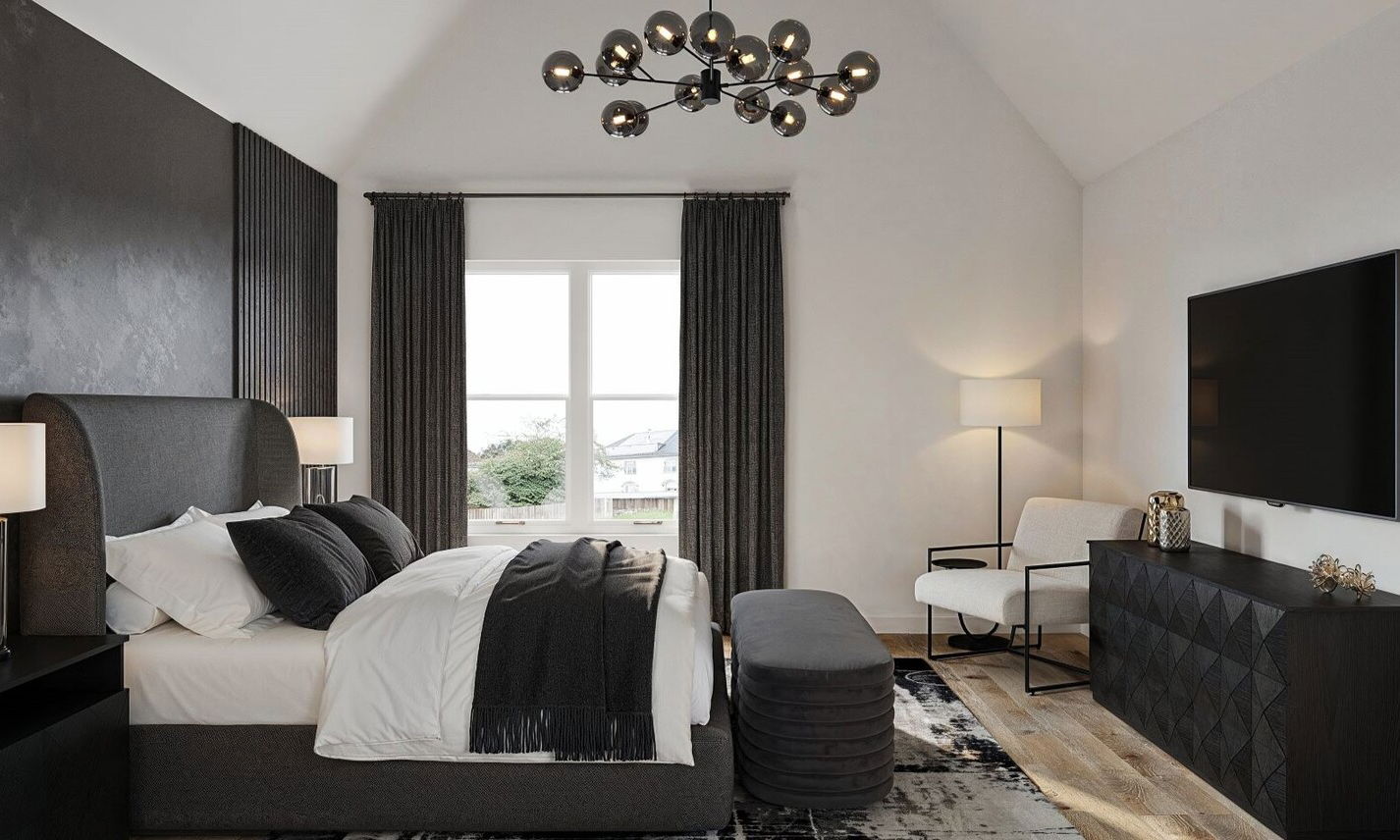 Sophisticated Black & White Home Design Remodel  by affordable Sugar Land interior designers