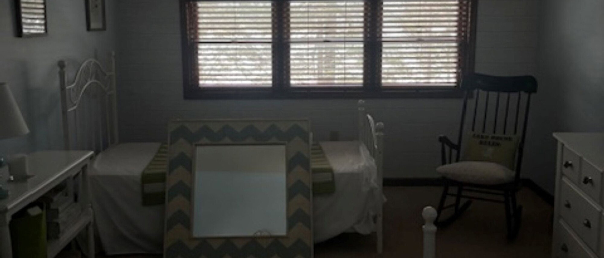 Sophisticated & Cozy Lake House Bedroom Design-Erinn Before Photo