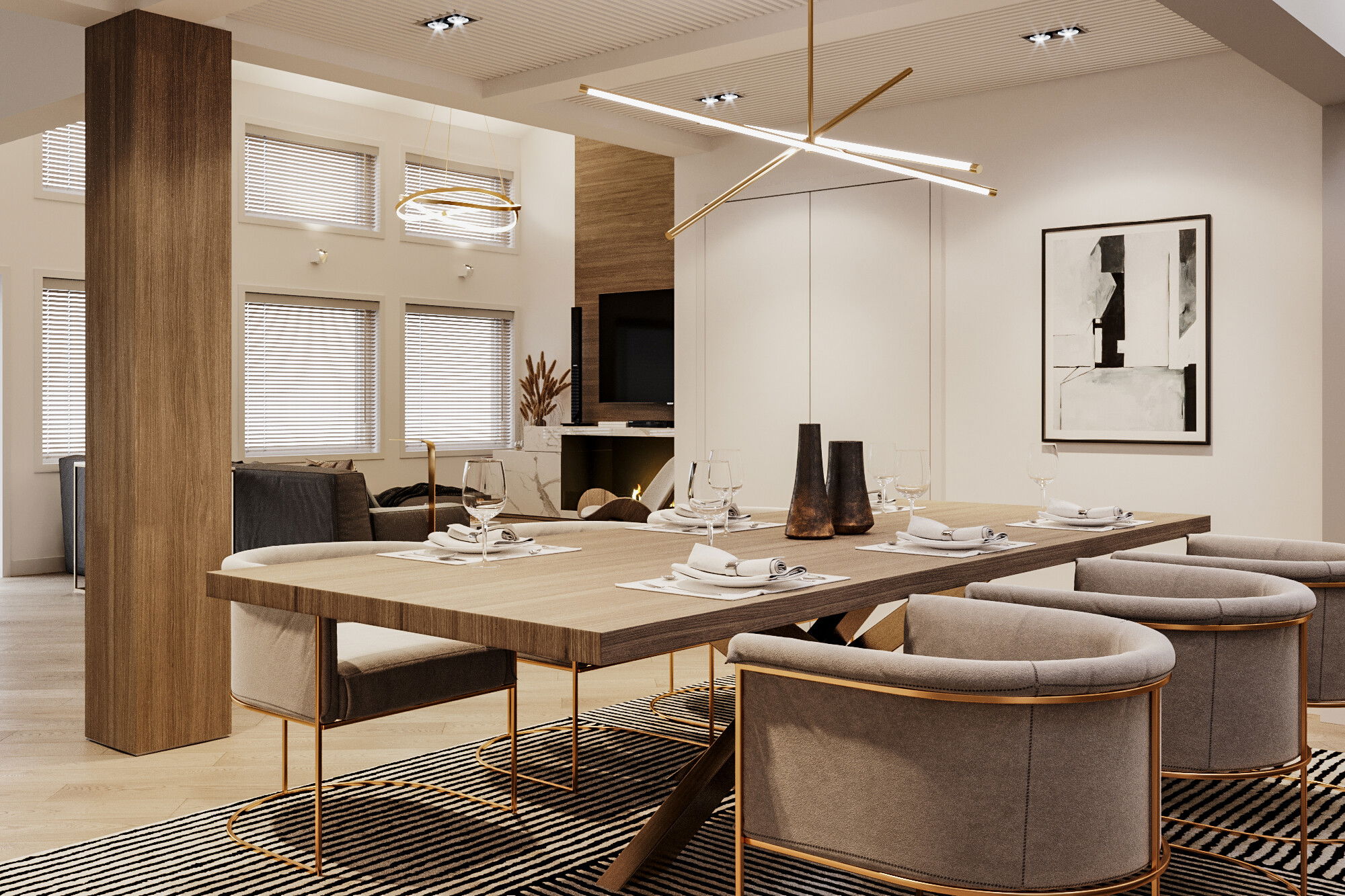 Contemporary Home with Dining Room Design