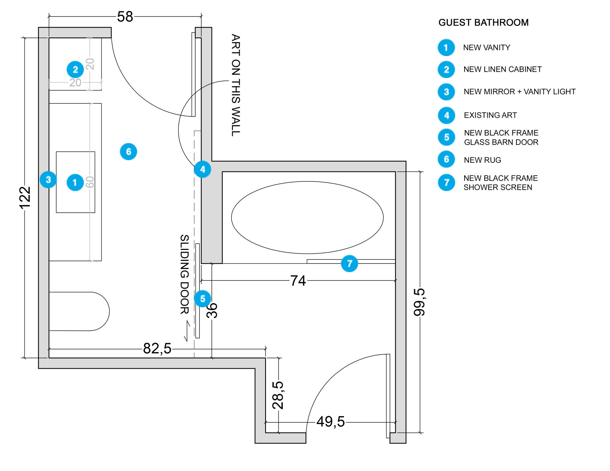 Plano de Baño por Diseñador Online