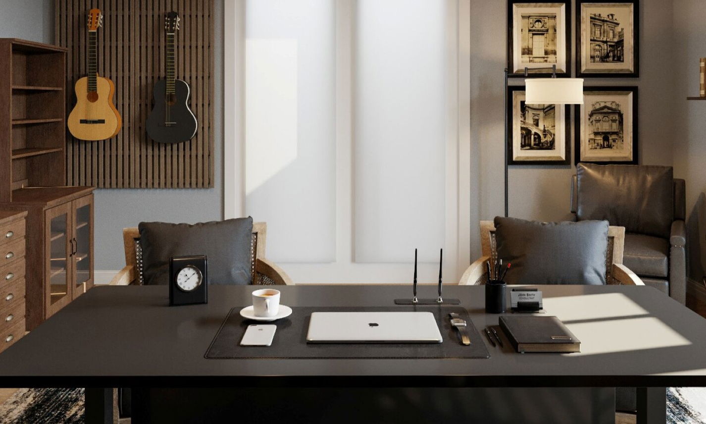 Masculine Home Office Design Project by affordable Irvine interior designers