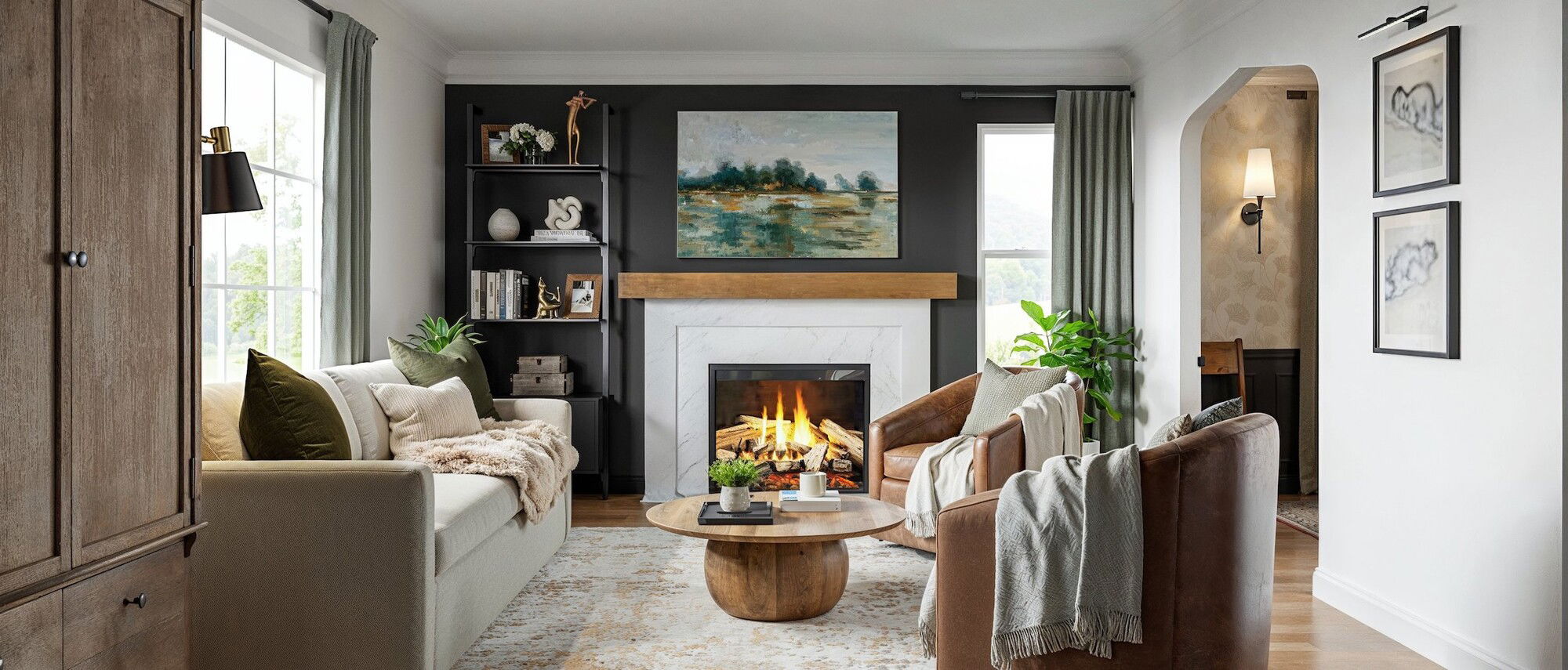 Eclectic Transitional Style Makeover by affordable Warren interior designers
