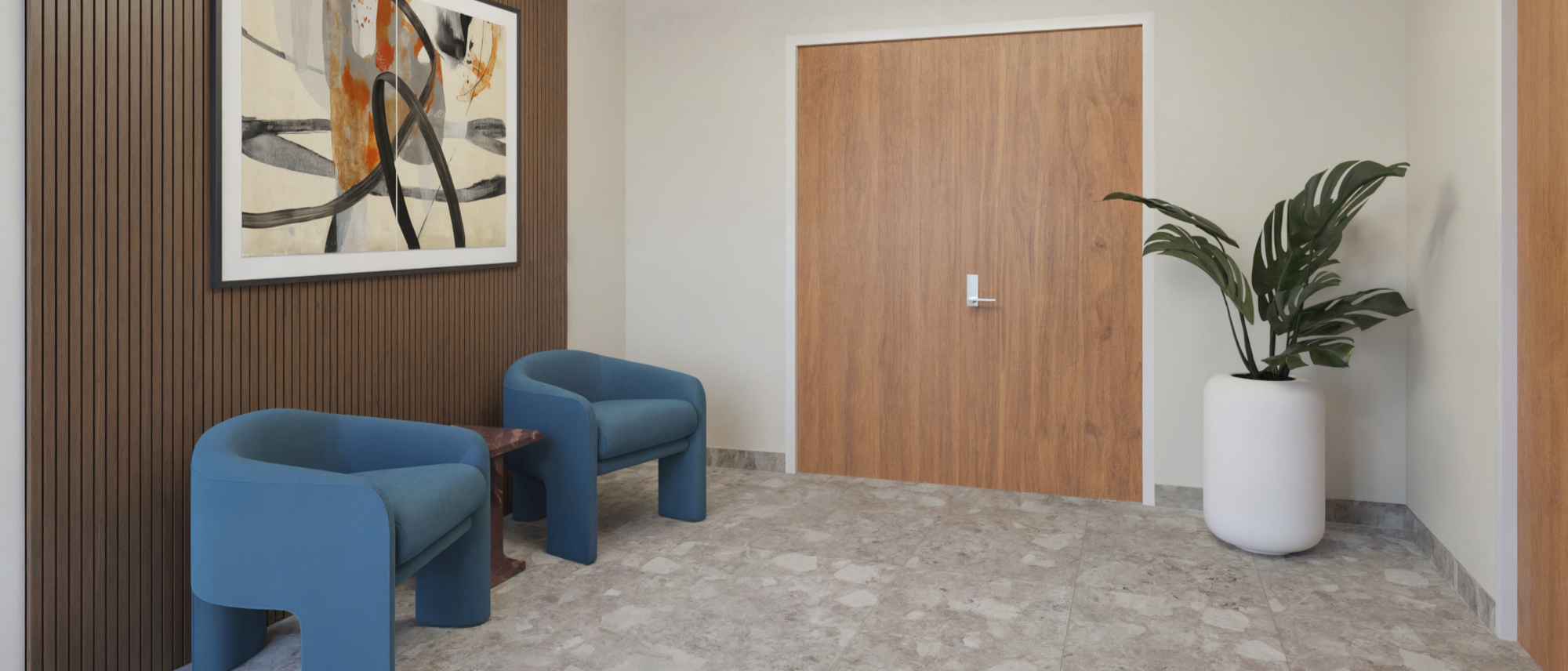 Sleek Minimal Hallway Renovation- After Rendering