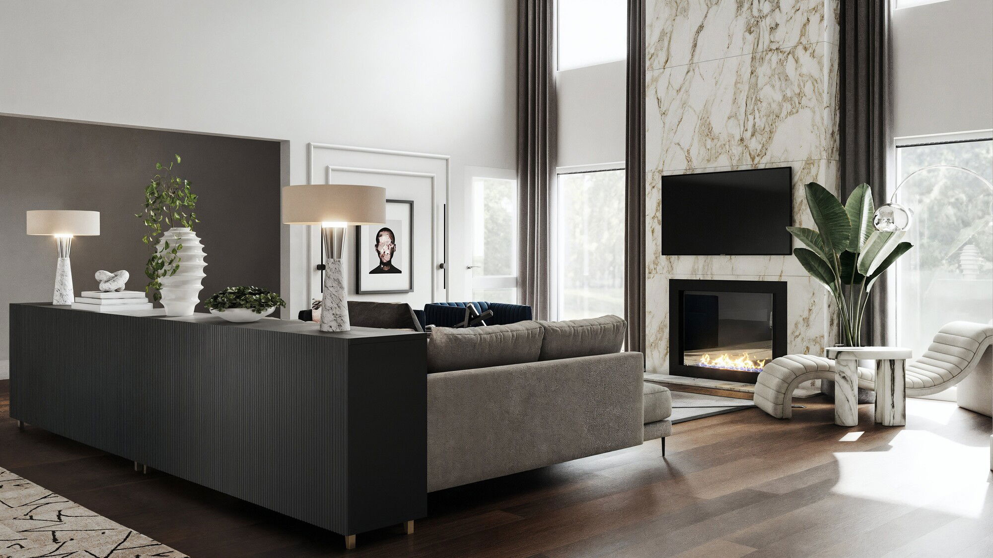 Online Designer Combined Living/Dining 3D Model 2