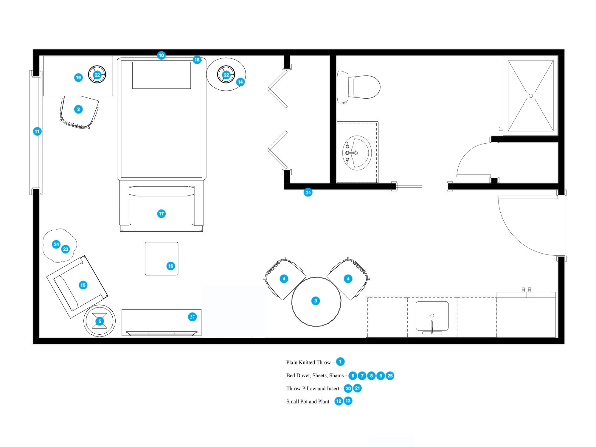 Plano de planta del Estudio de Diseñador en Línea