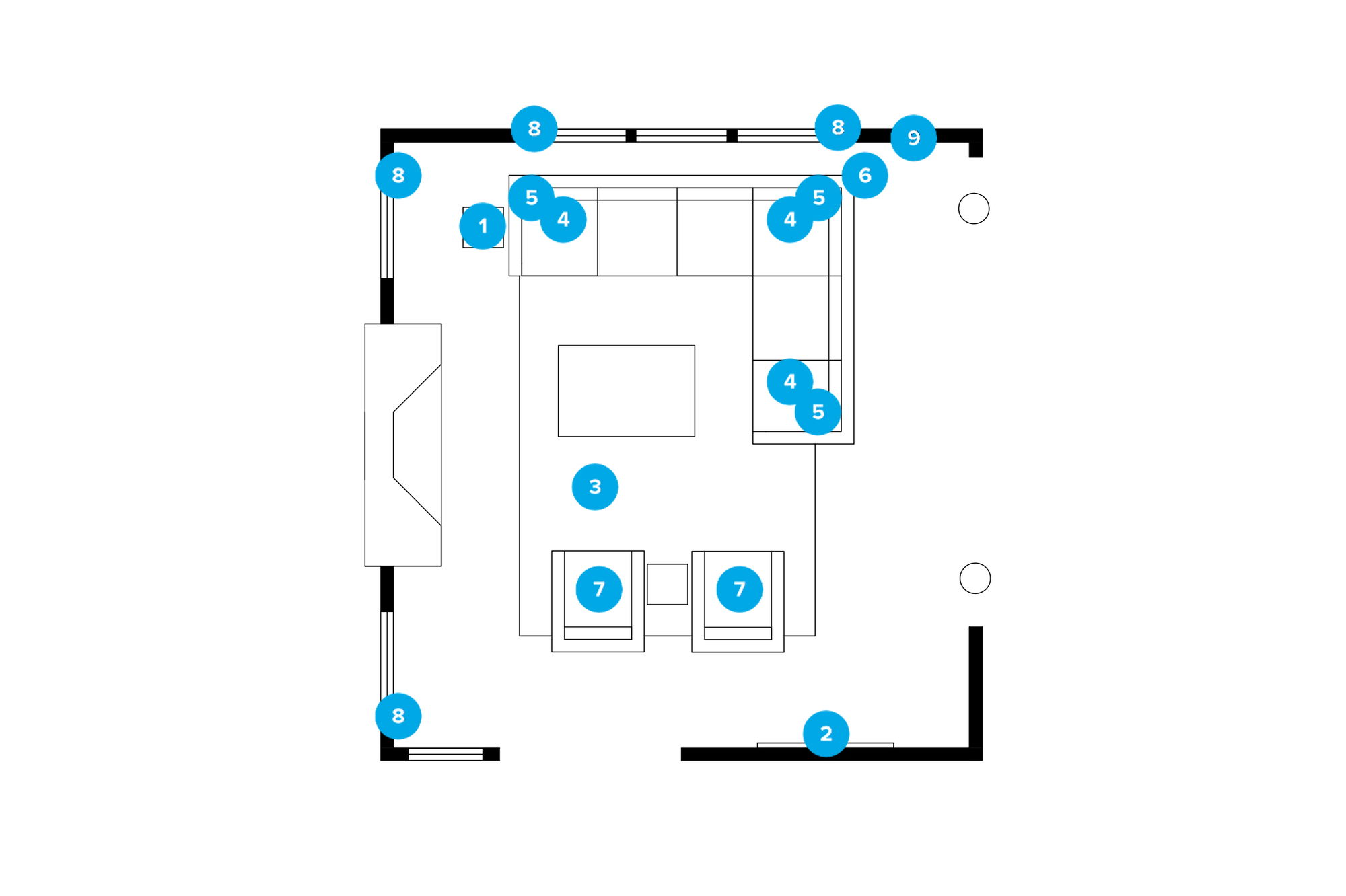 Online Designer Living Room Floorplan