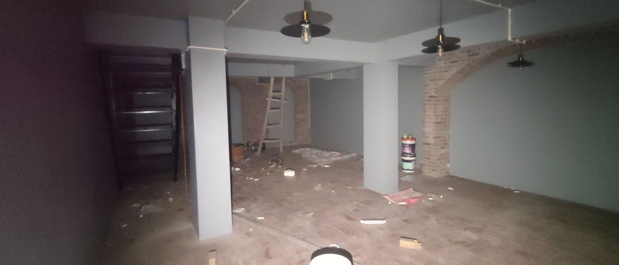 Dark Nautical & Pirate Family Basement Remodel- Before Photo