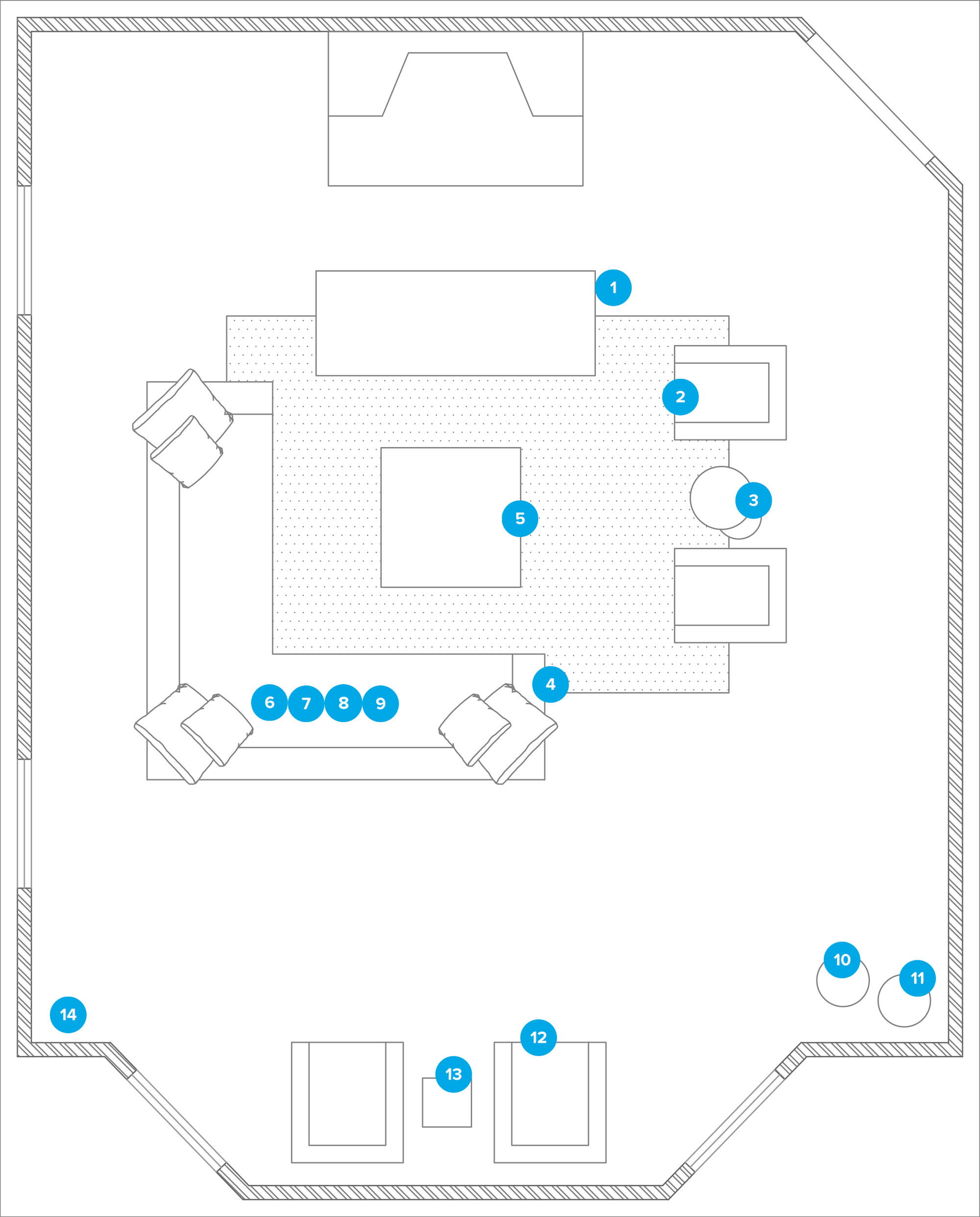 Online Designer Living Room Floorplan