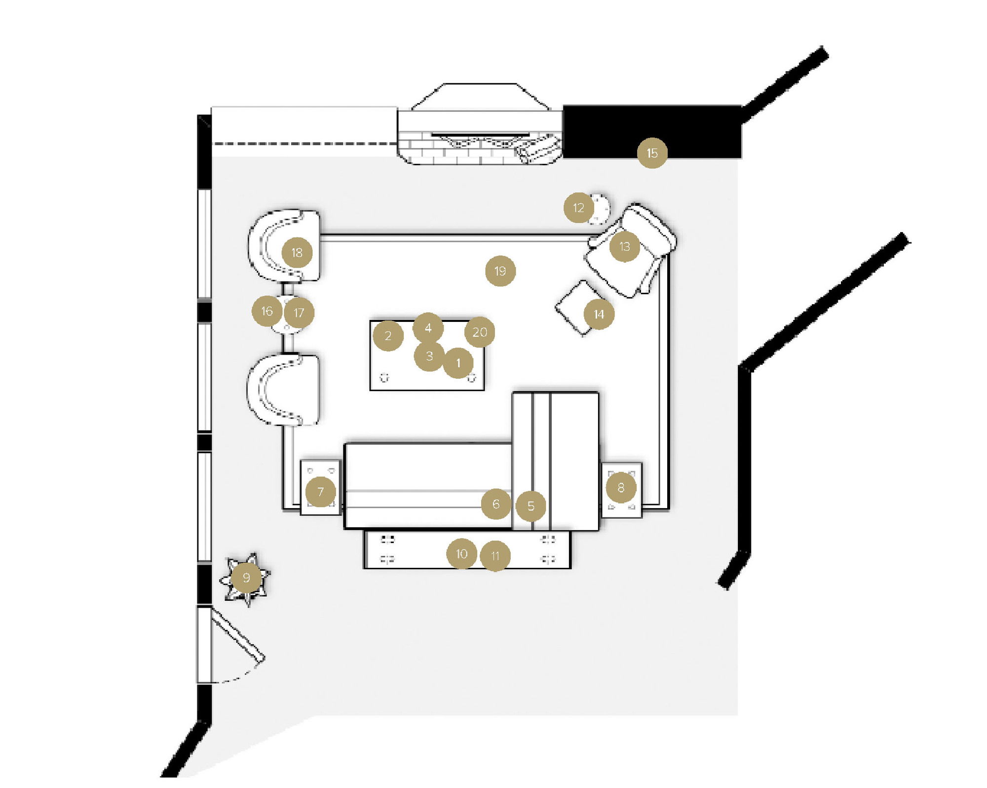 Online Designer Living Room Floorplan