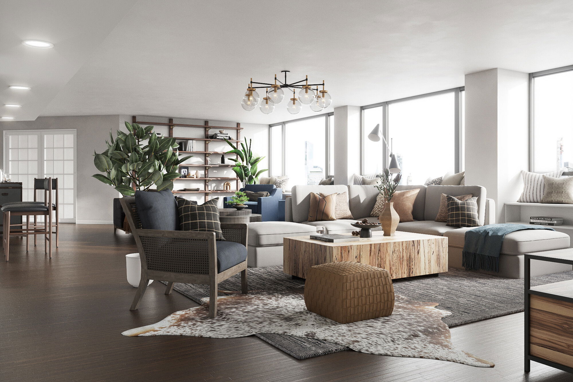 Modelo 3D de sala de estar de diseñador en línea 4