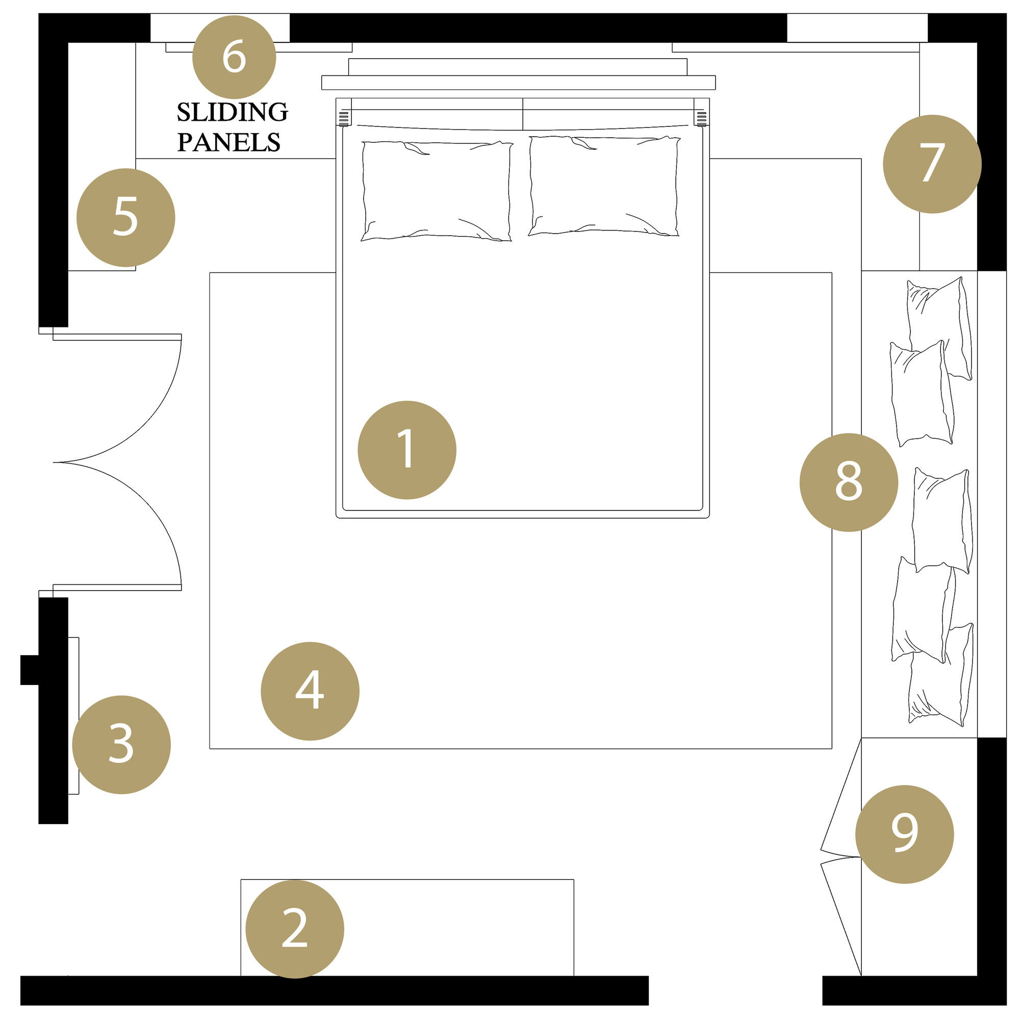 Plano del Dormitorio del Diseñador en Línea
