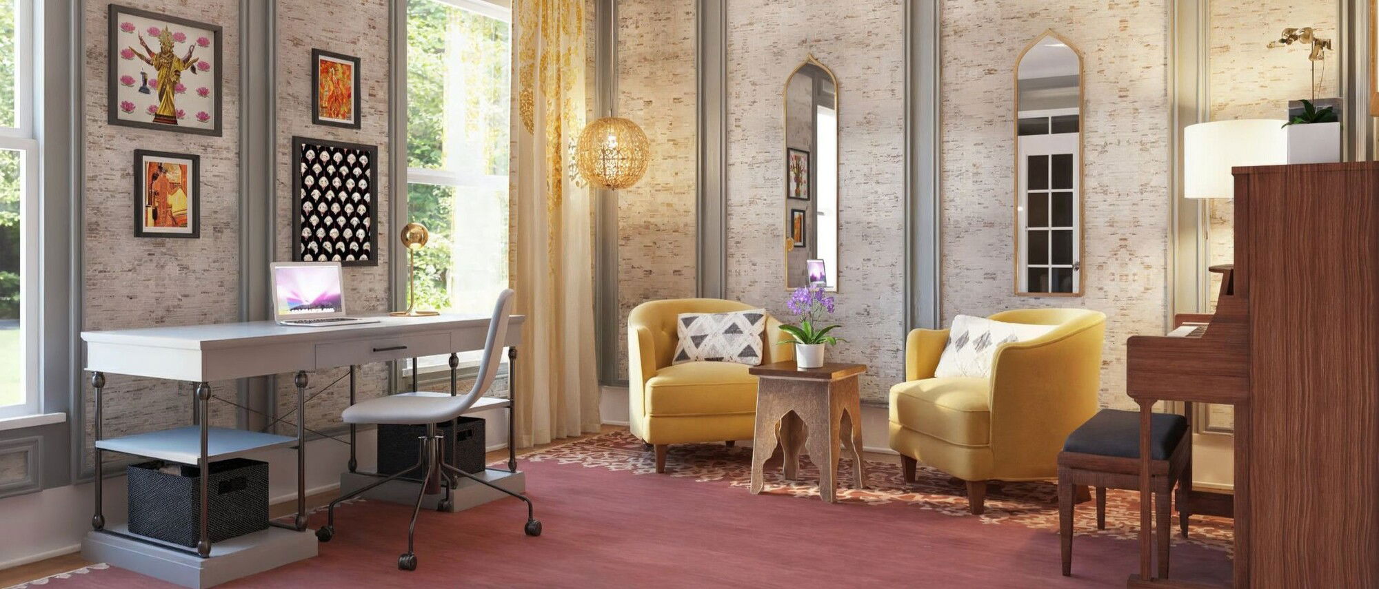 Eclectic Music Room- After Rendering
